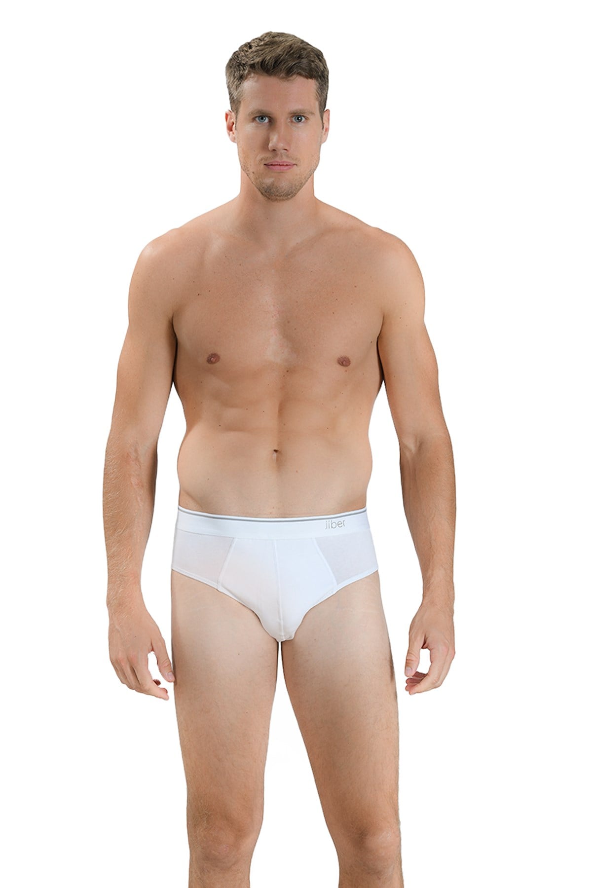 Erkek Pamuklu Likralı 3'lü Slip 323 BEYAZ  JBR323.0001
