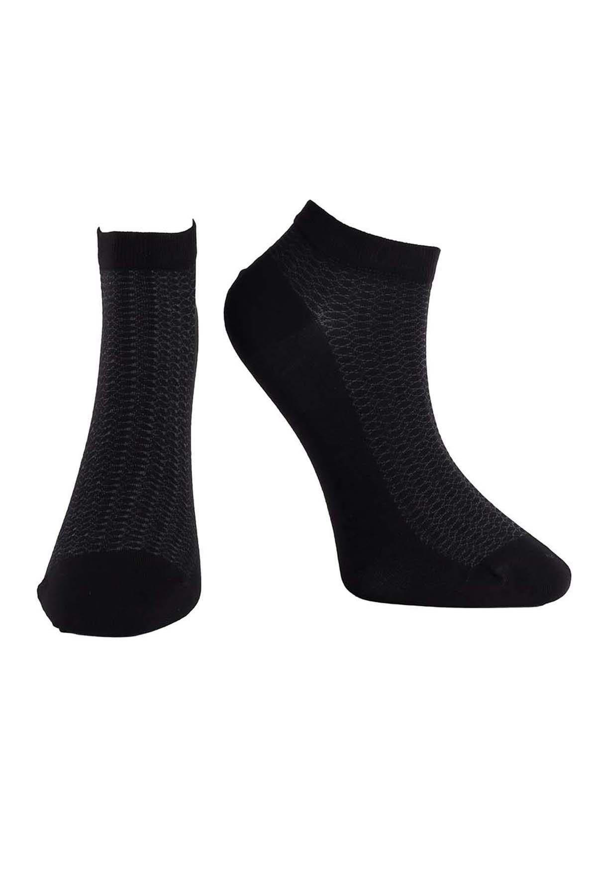 Erkek Siyah Bambu  Patik Çorap 6758