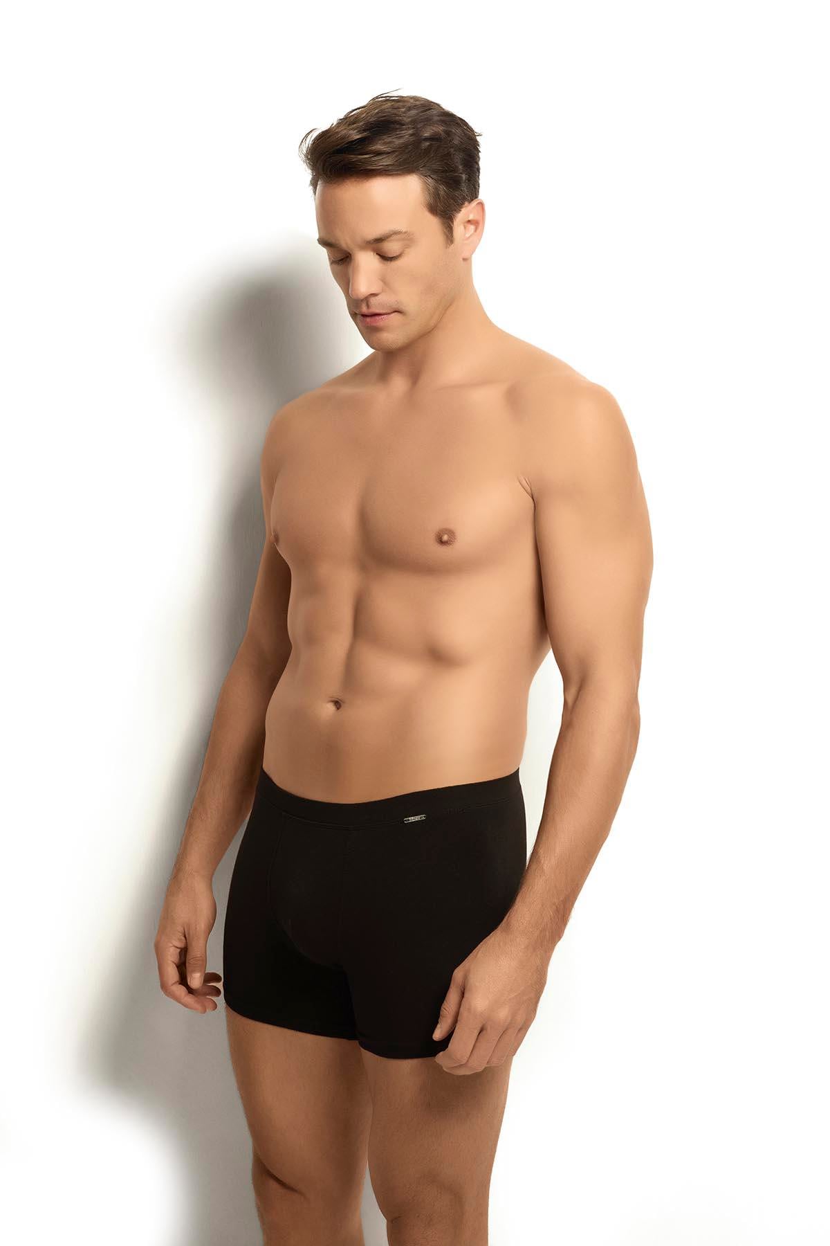 Erkek Siyah Modal Pamuklu 3'lü Boxer 255