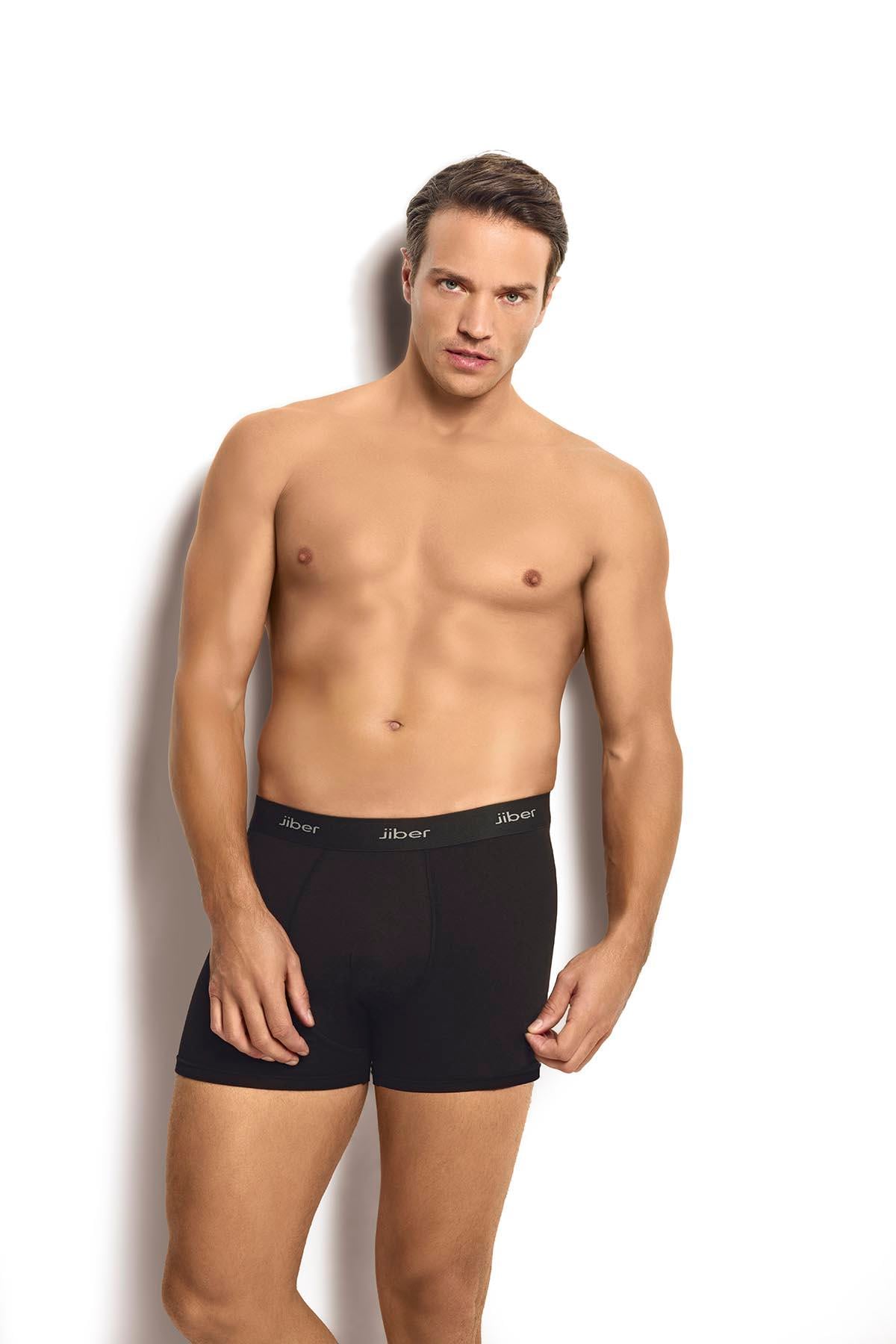Erkek Siyah Modal Pamuklu Boxer 321