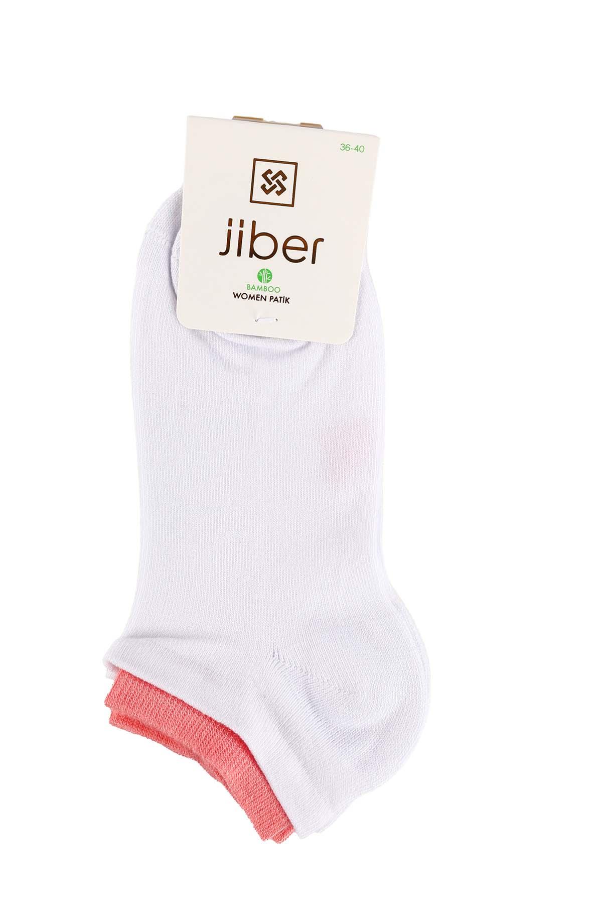 Kadın 12'li Asorti Biyeli Bambu Patik Çorap 6599