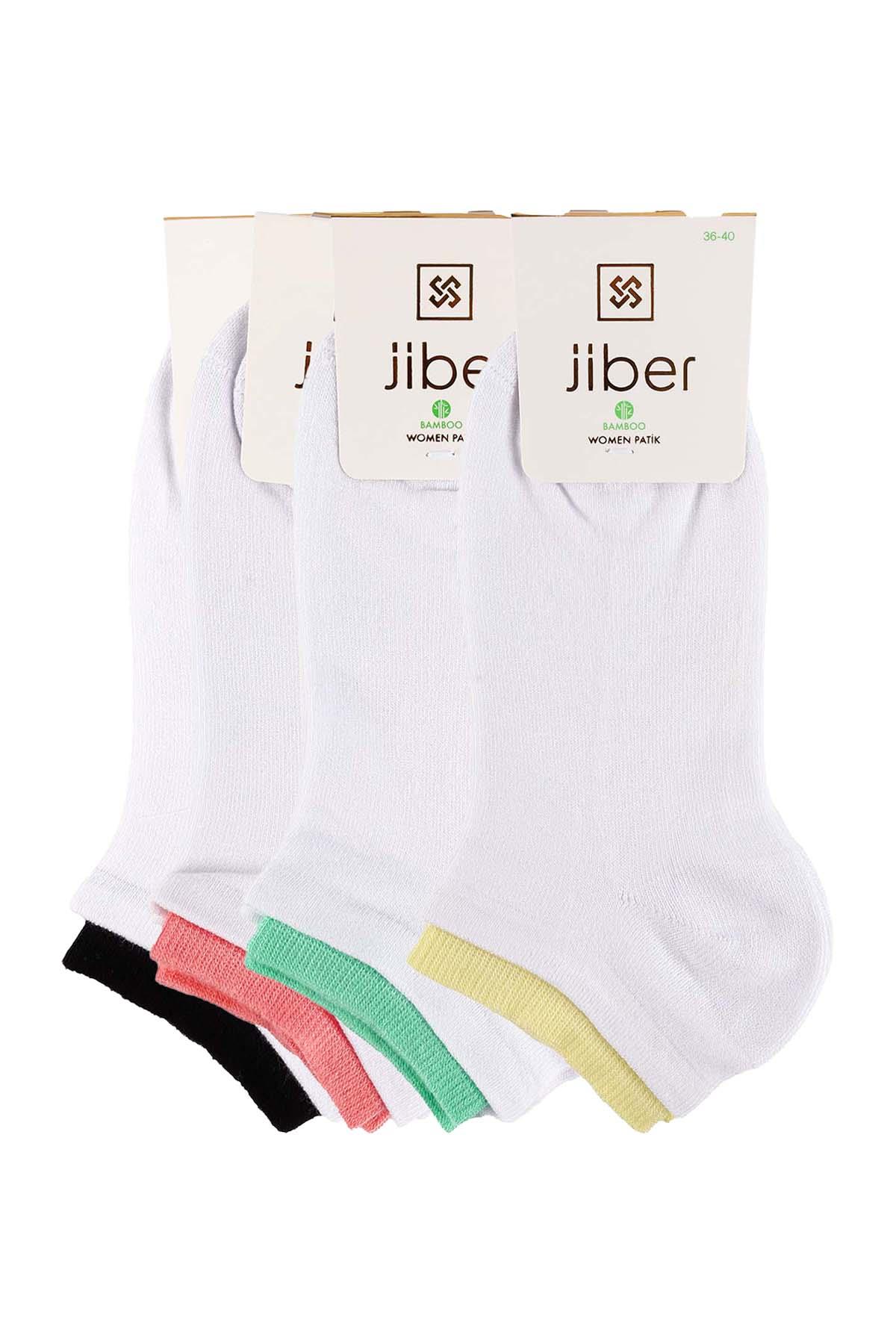 Kadın 4'lü Asorti Biyeli Bambu Çorap 6599 Asorti  JBR6599.000001