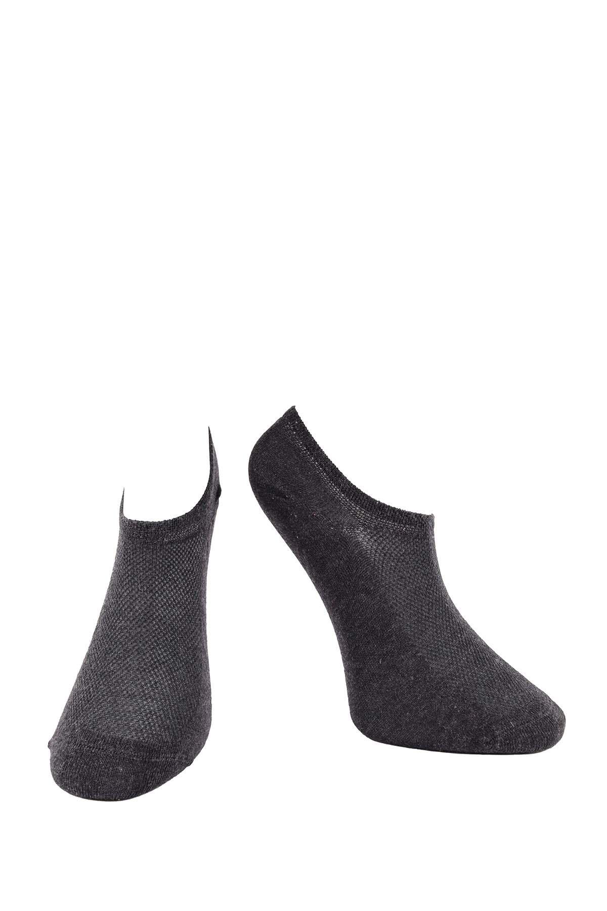 Kadın Antrasit Pamuklu  Sneaker Çorap 7501
