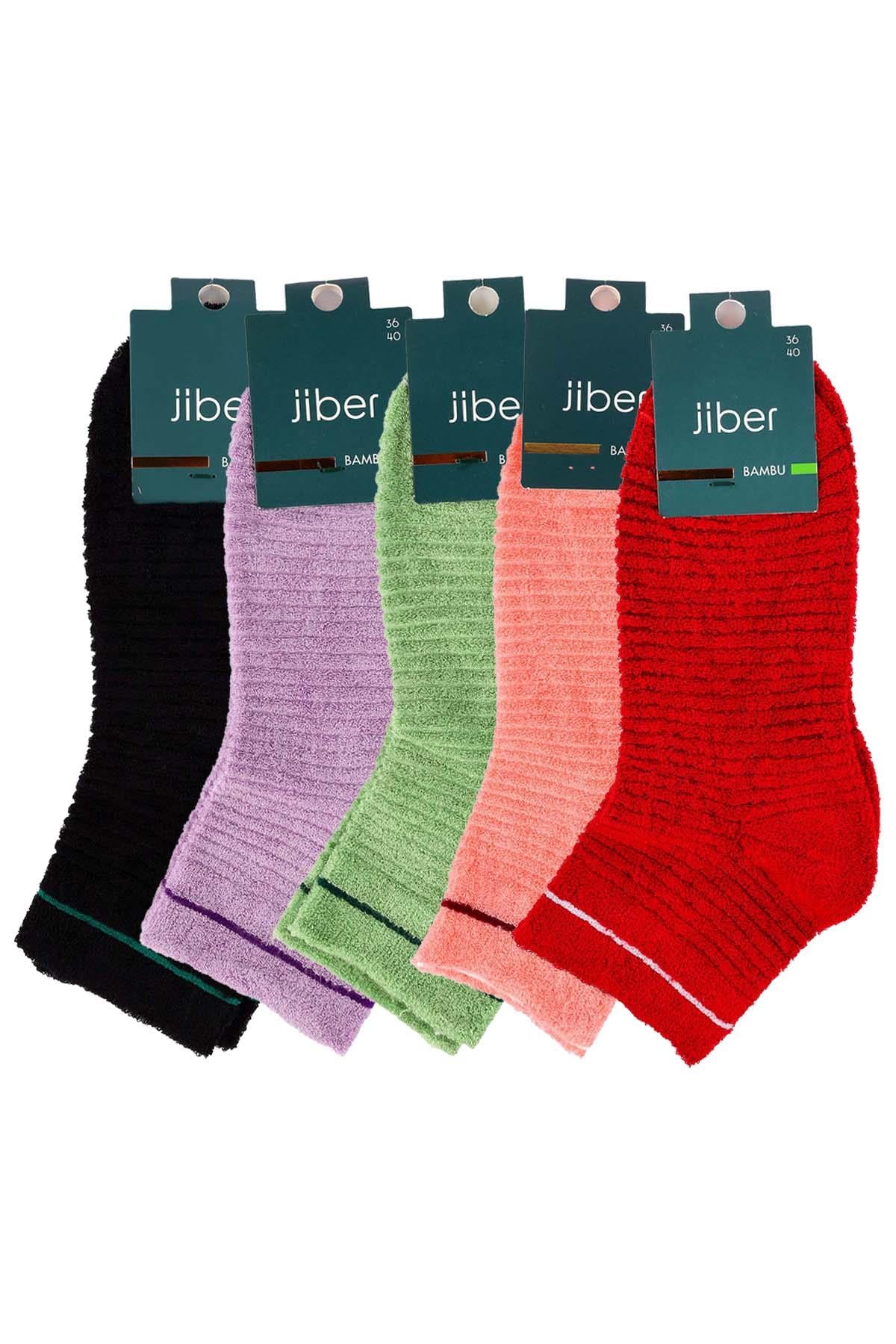 Kadın Asorti 5'li Bambu Patik Çorap 6950