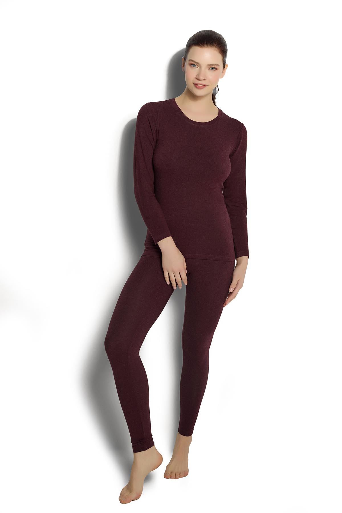Kadın Bordo Soft Üst İçlik Termal 597