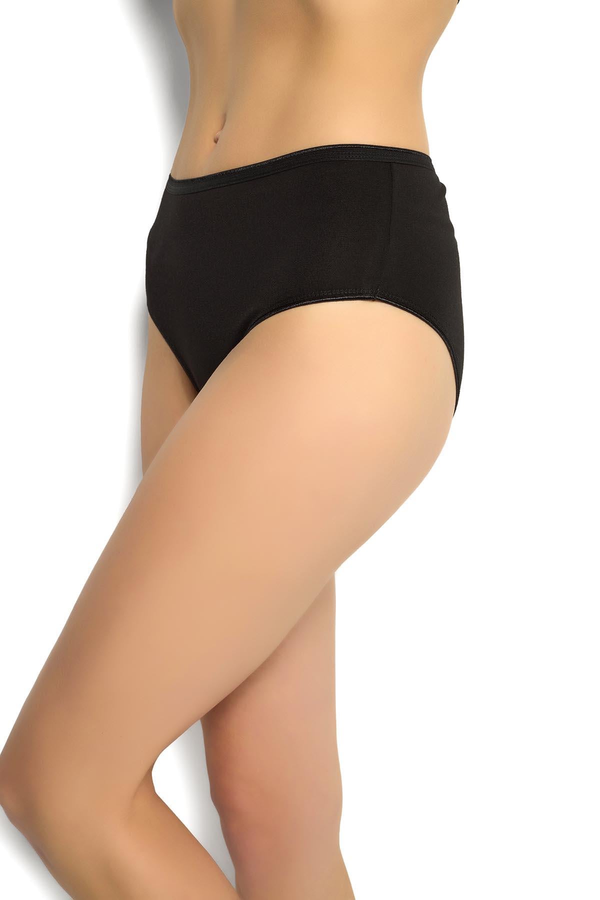 Kadın Modal Yüksek Bel Bikini Siyah 624