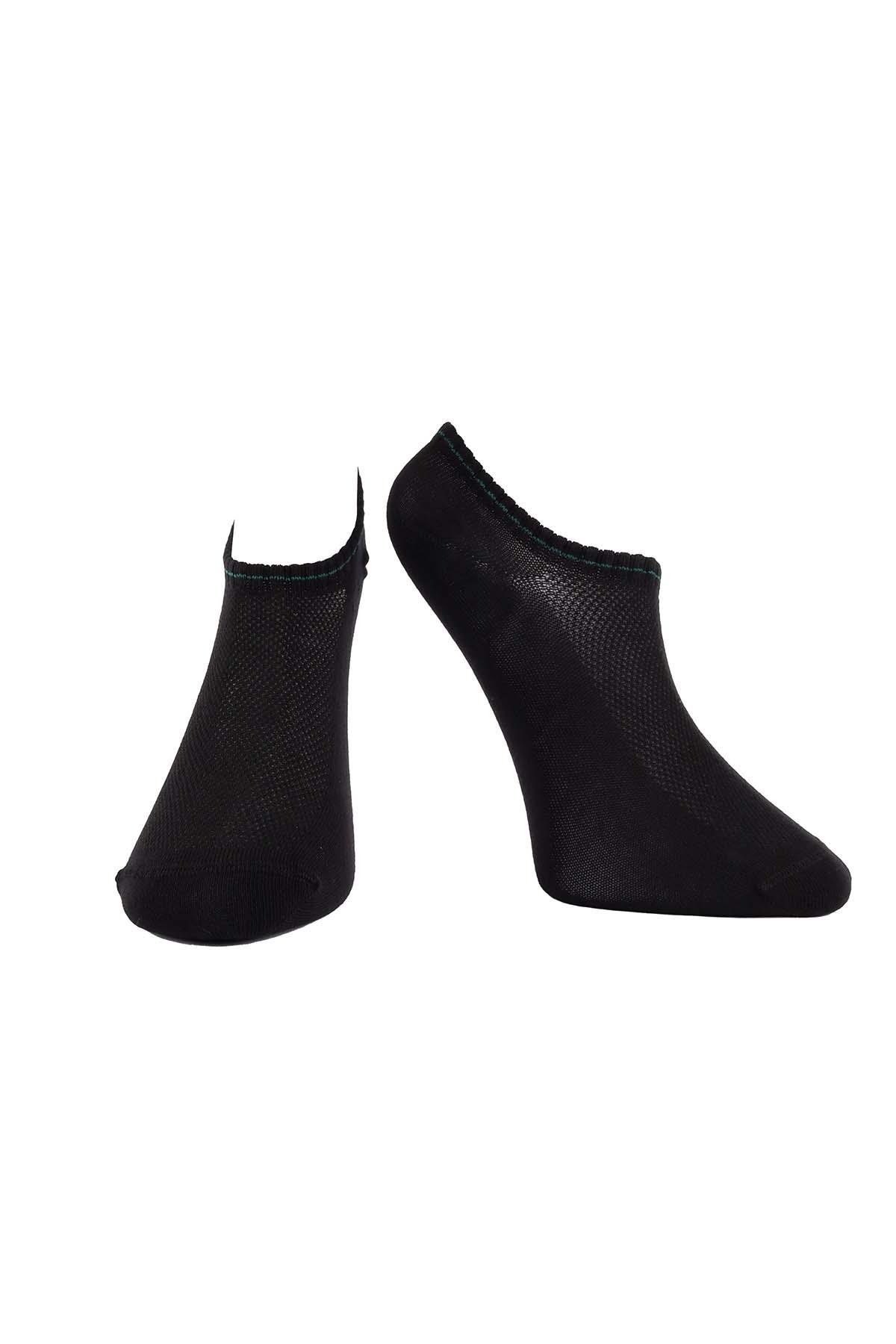 Kadın Siyah Pamuklu  Sneaker Çorap 7501