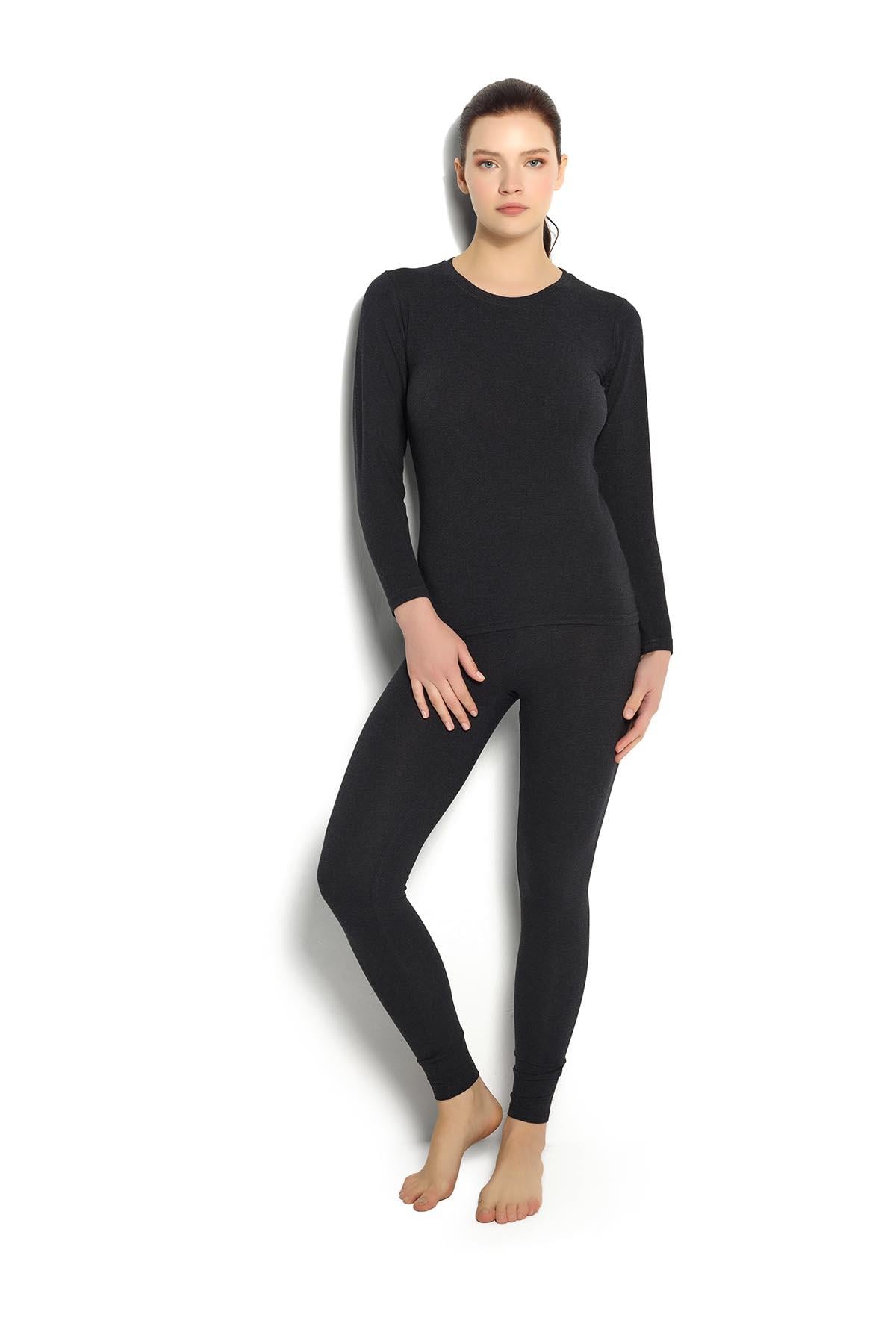 Kadın Siyah Soft Üst İçlik Termal 597