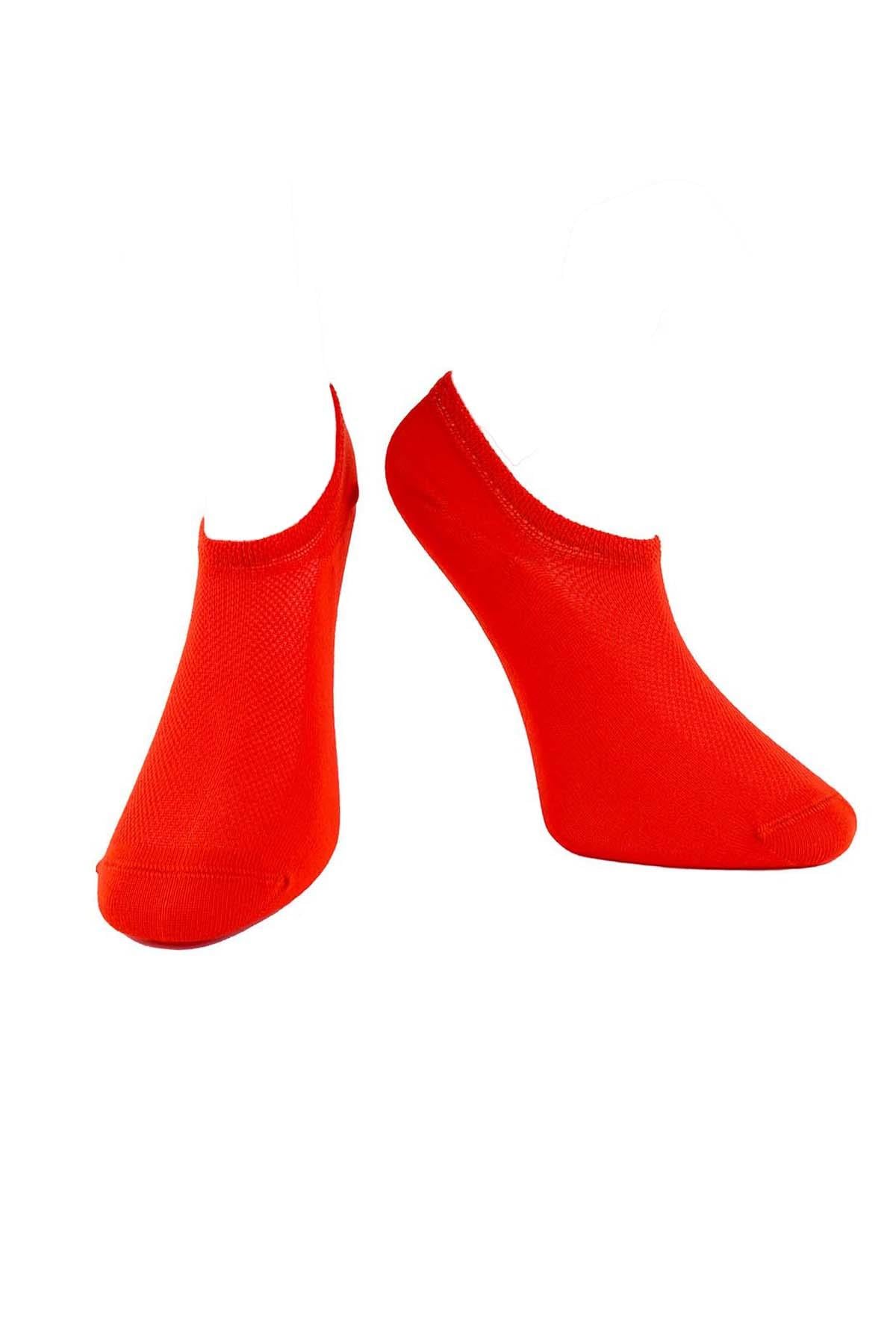 Kadın Turuncu Pamuklu  Sneaker Çorap 7501