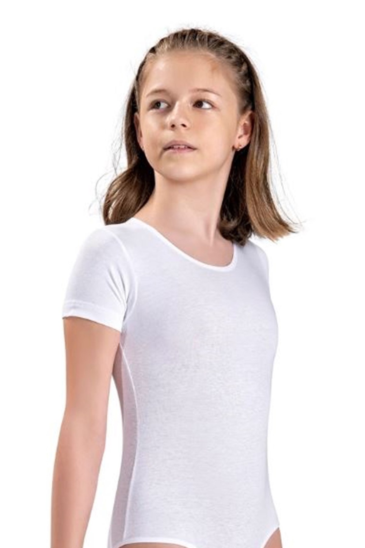 Kız çocuk Beyaz Pamuklu Likralı Bodysuit 806