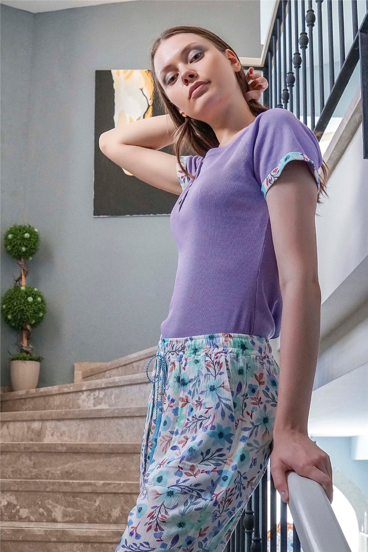 Lila Pijama Takımı