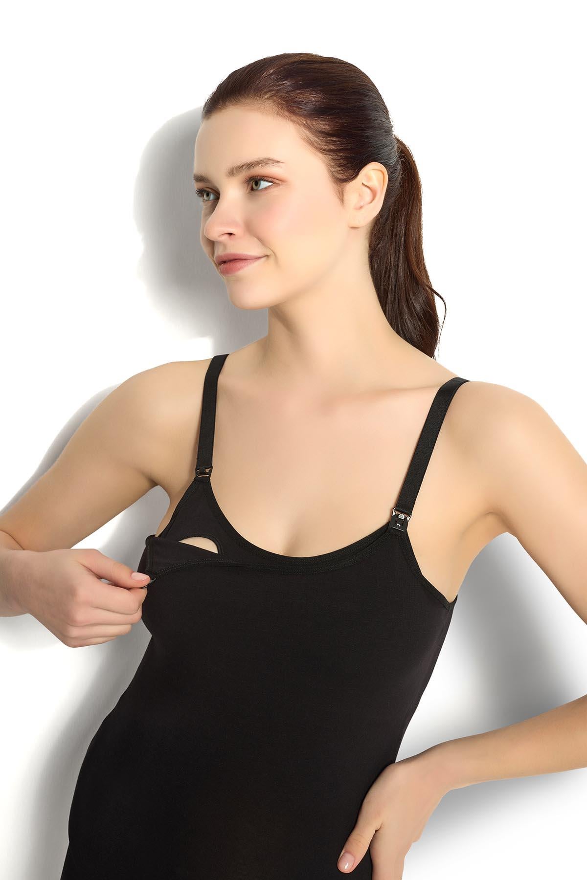 Siyah Askılı  Emzirme Atleti  653