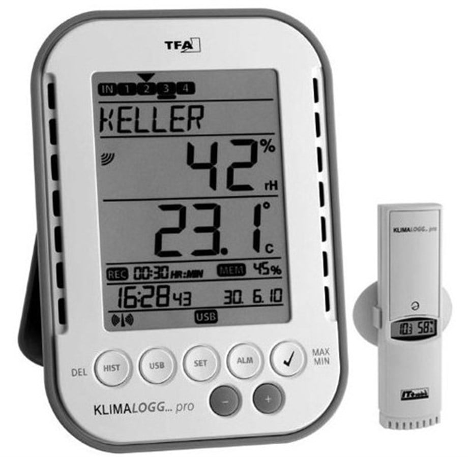 İÇ-DIŞ TERMO-HIGRO KABLOSUZ SENSÖRLÜ 100m Alarmlı