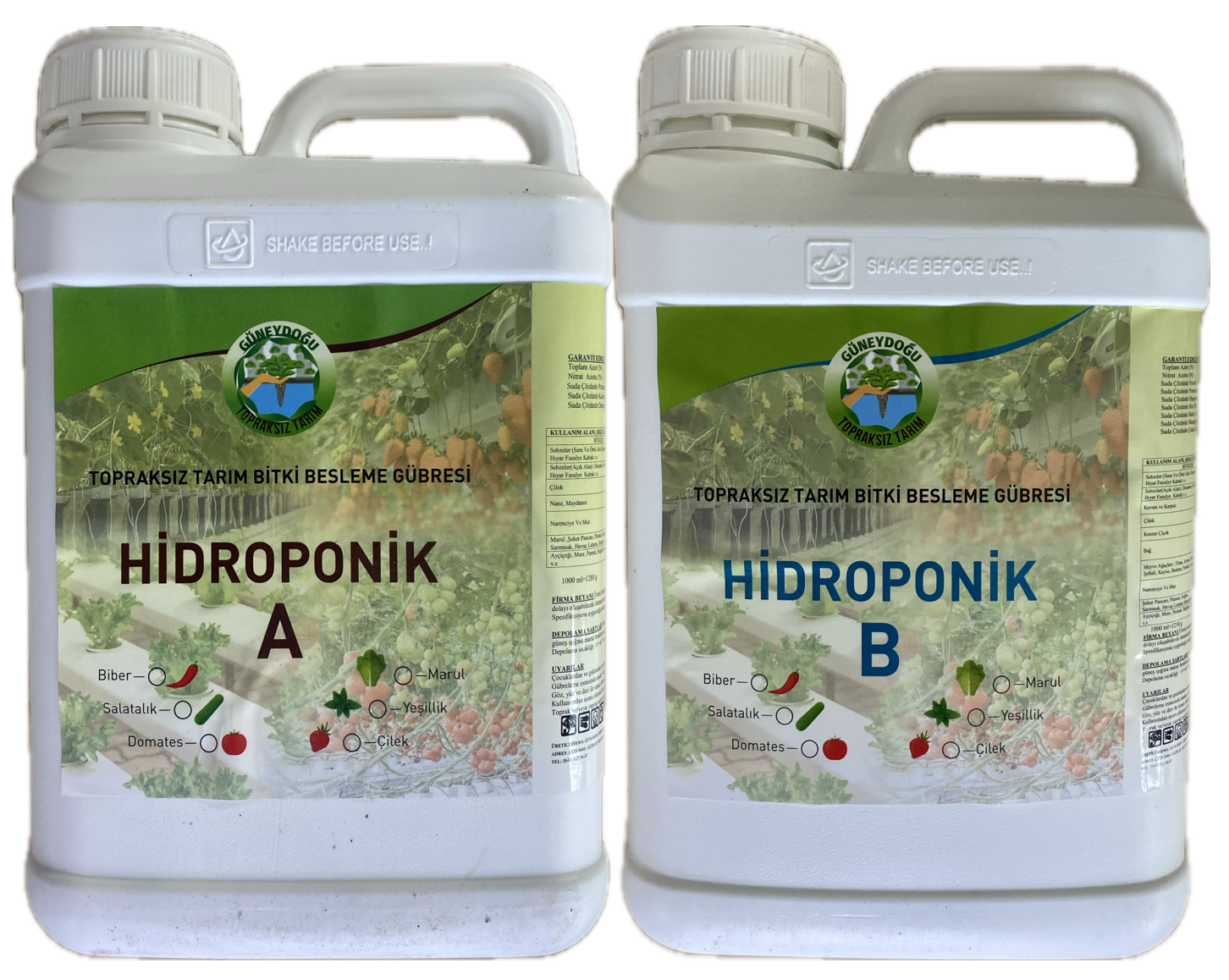 GÜNEYDOĞU TOPRAKSIZ TARIM GÜBRESİ (5LT A ve 5LT B)