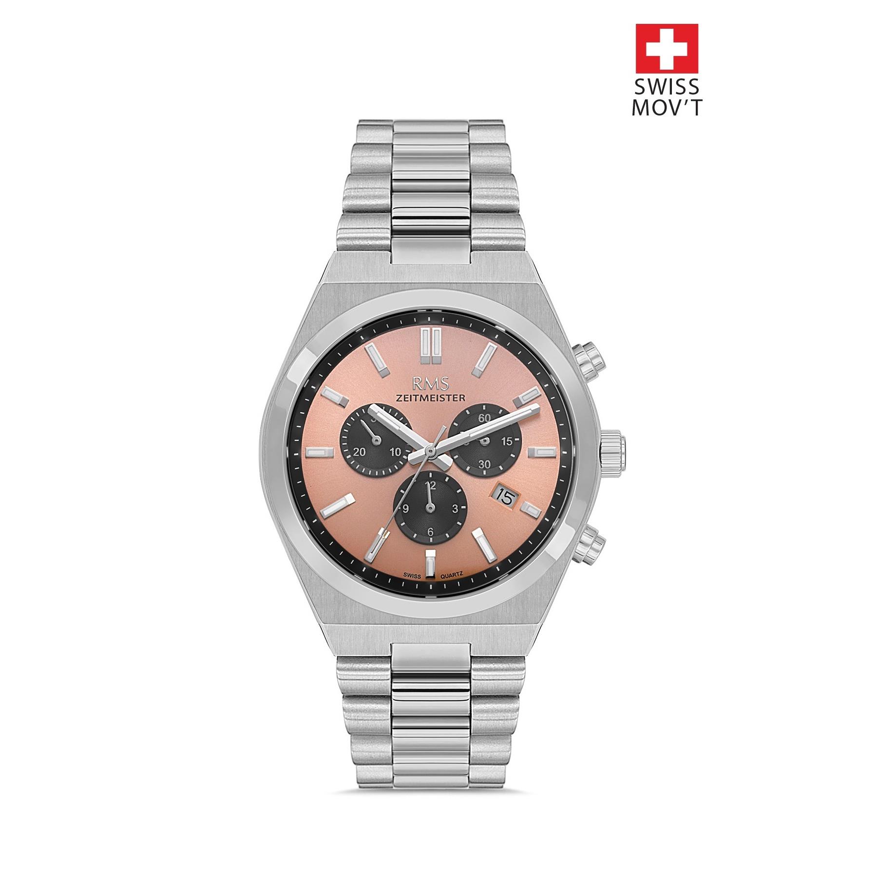 Rms Zeitmeister RMS.1.AG1595.07 Kronometre 45mm Erkek Kol Saati
