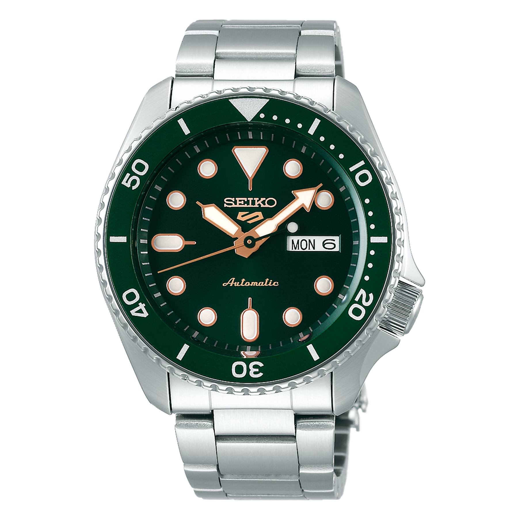 Seiko 5 Sports SRPD63K1 Otomatik Erkek Kol Saati (Yeşil & Altın Kadran)