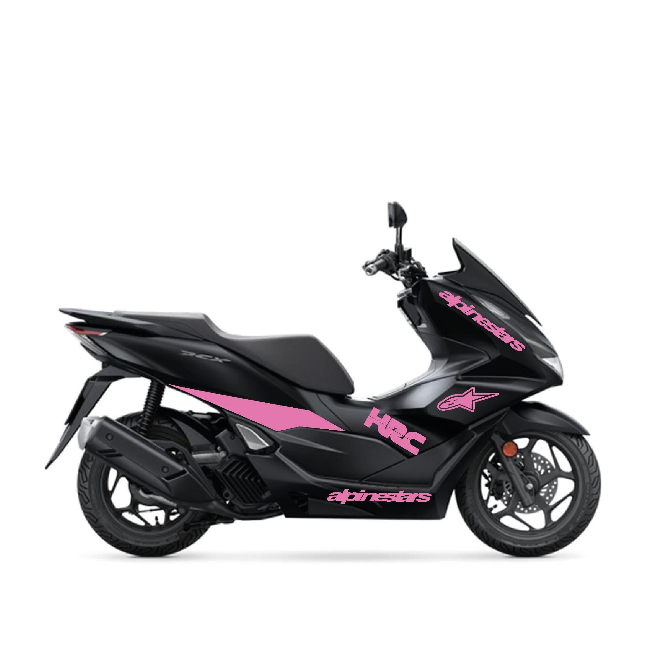 PCX Honda PCX 2021 - 2024 Uyumlu Evrensel Alpinestars Model Sticker Kaplama Etiket Modeli Pembe Renk