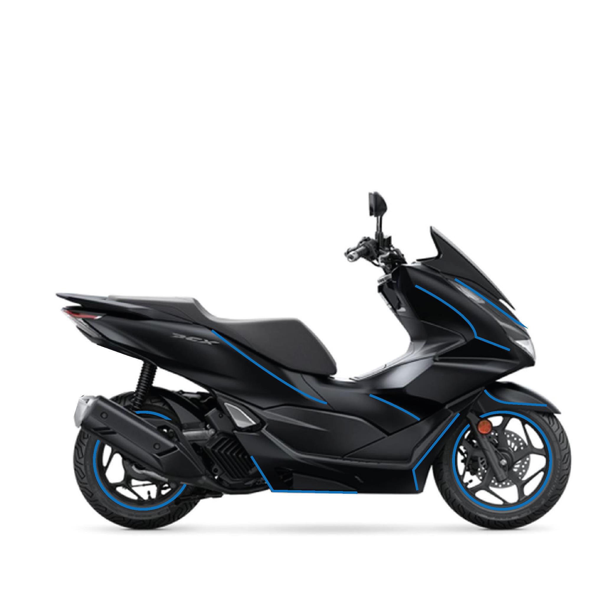 PCX Honda PCX 2021 - 2024 Uyumlu Evrensel Çizgi Model Sticker Kaplama Etiket Modeli Mavi Renk