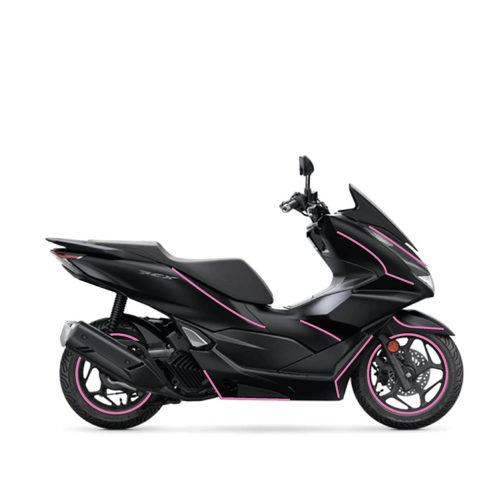 PCX Honda PCX 2021 - 2024 Uyumlu Evrensel Çizgi Model Sticker Kaplama Etiket Modeli Pembe Renk