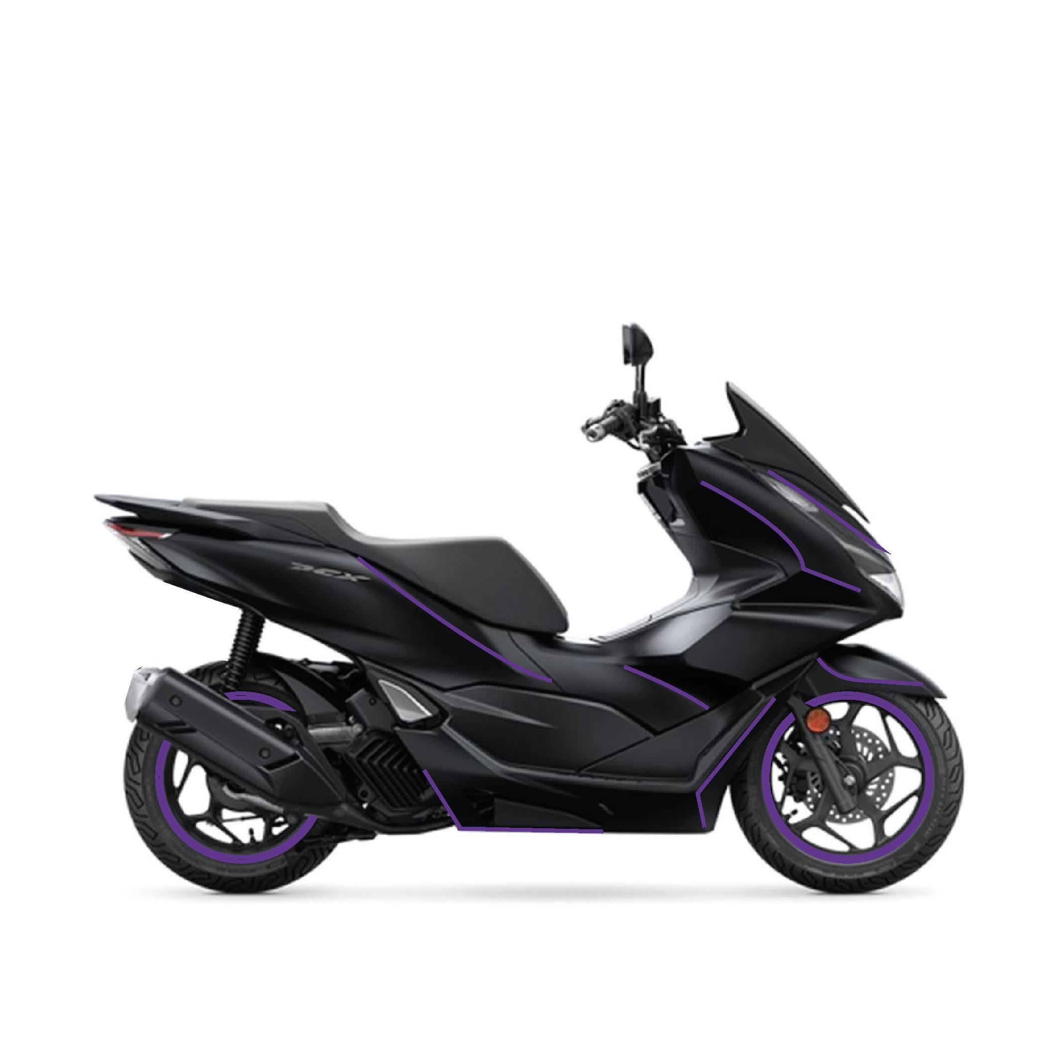 PCX Honda PCX 2021 - 2024 Uyumlu Evrensel Çizgi Model Sticker Kaplama Etiket Modeli Mor Renk
