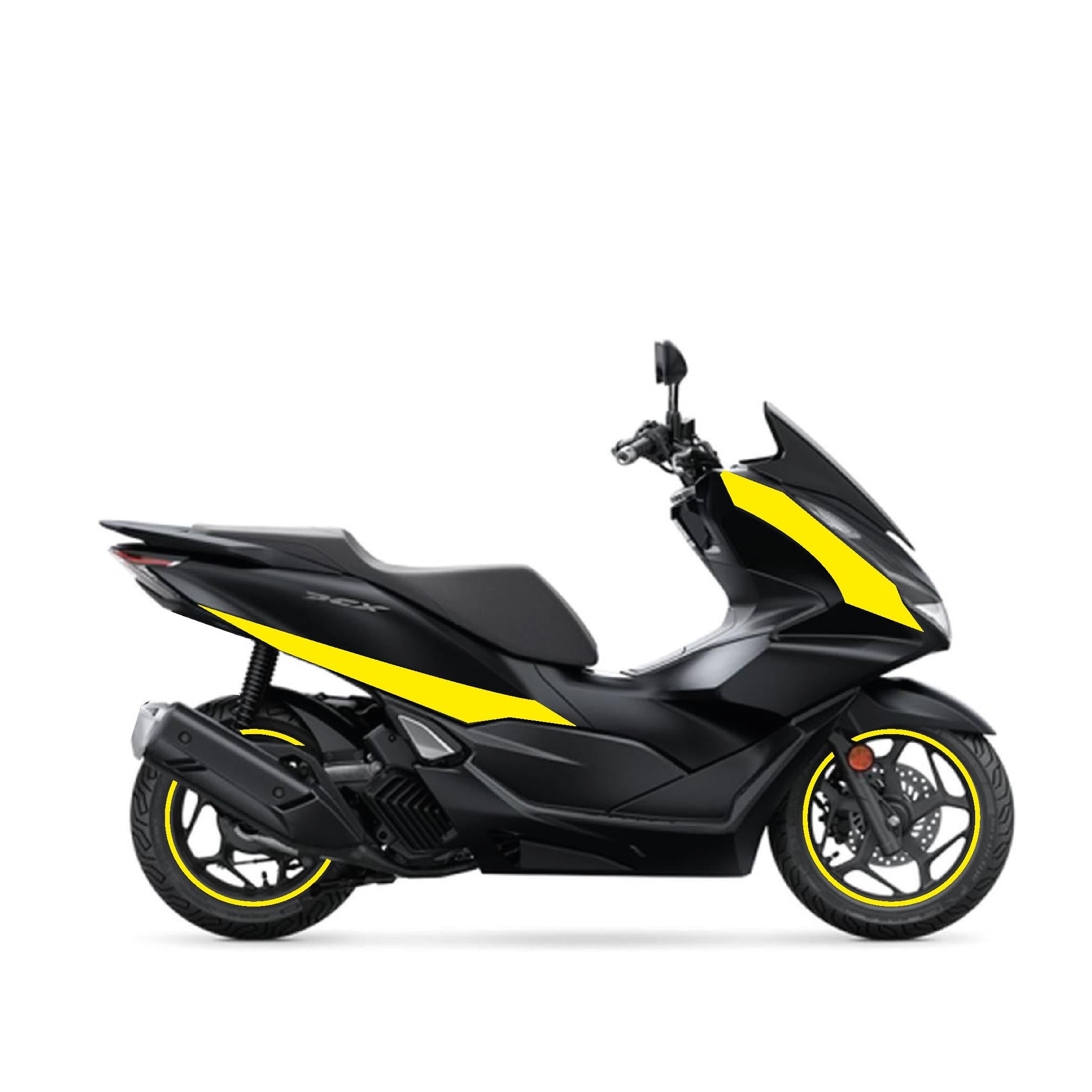 PCX Honda PCX 2021 - 2024 Uyumlu Evrensel Sticker Kaplama Etiket Modeli Sarı Renk