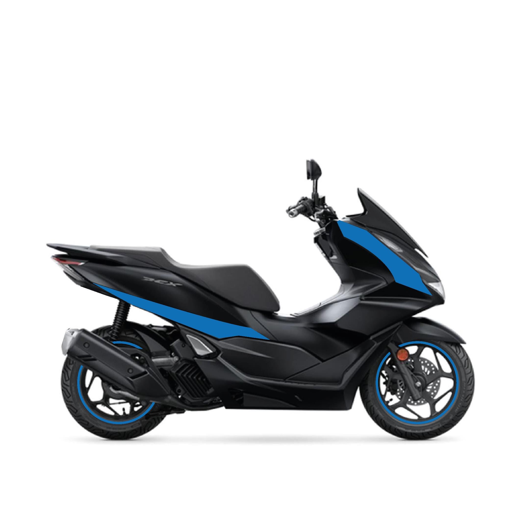 PCX Honda PCX 2021 - 2024 Uyumlu Evrensel Sticker Kaplama Etiket Modeli Mavi Renk
