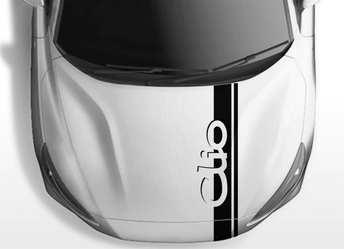  Renault Clio Ön Kaput Yazılı Sticker Etiket Modeli