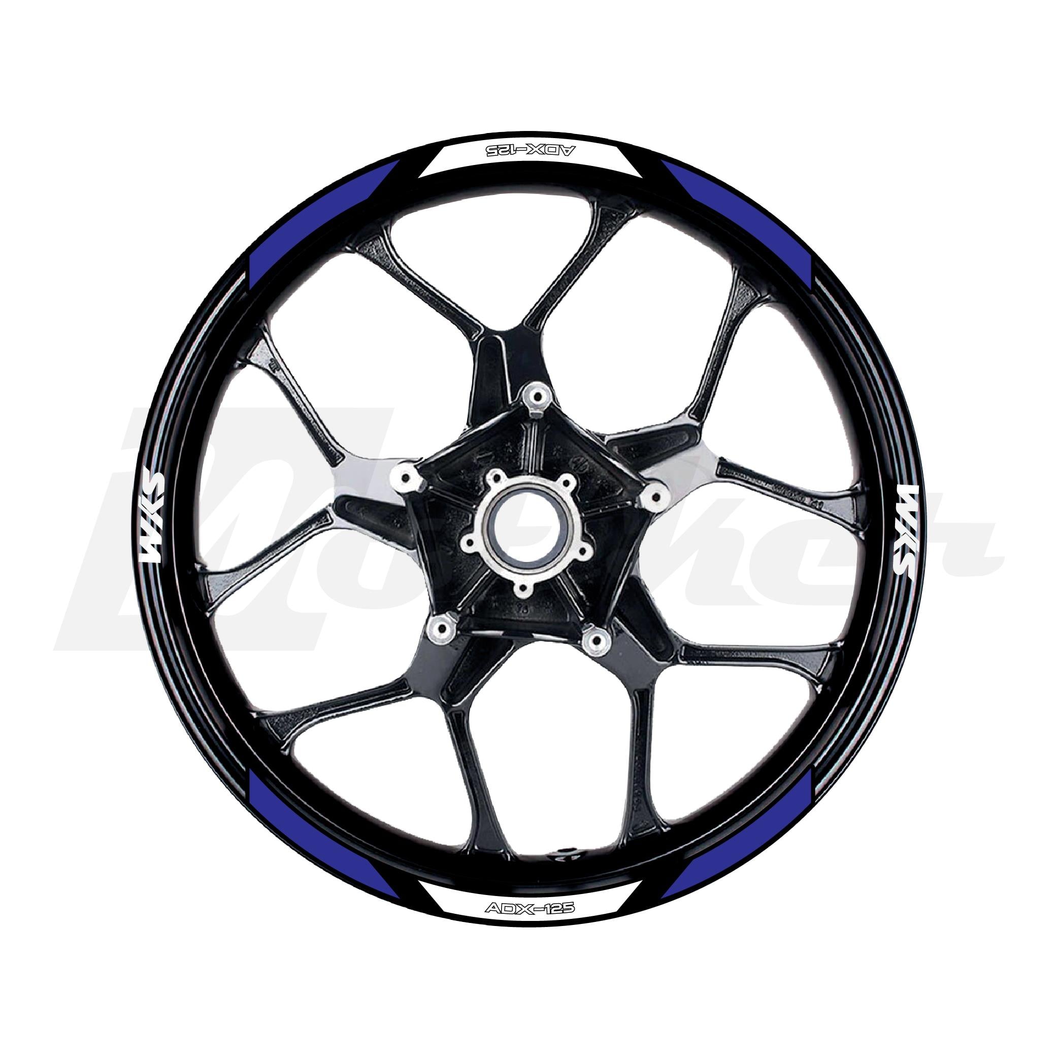 SYM ADX-125 Sticker Jant Dışı Lacivert Beyaz Renkli Etiket Modeli Sticker