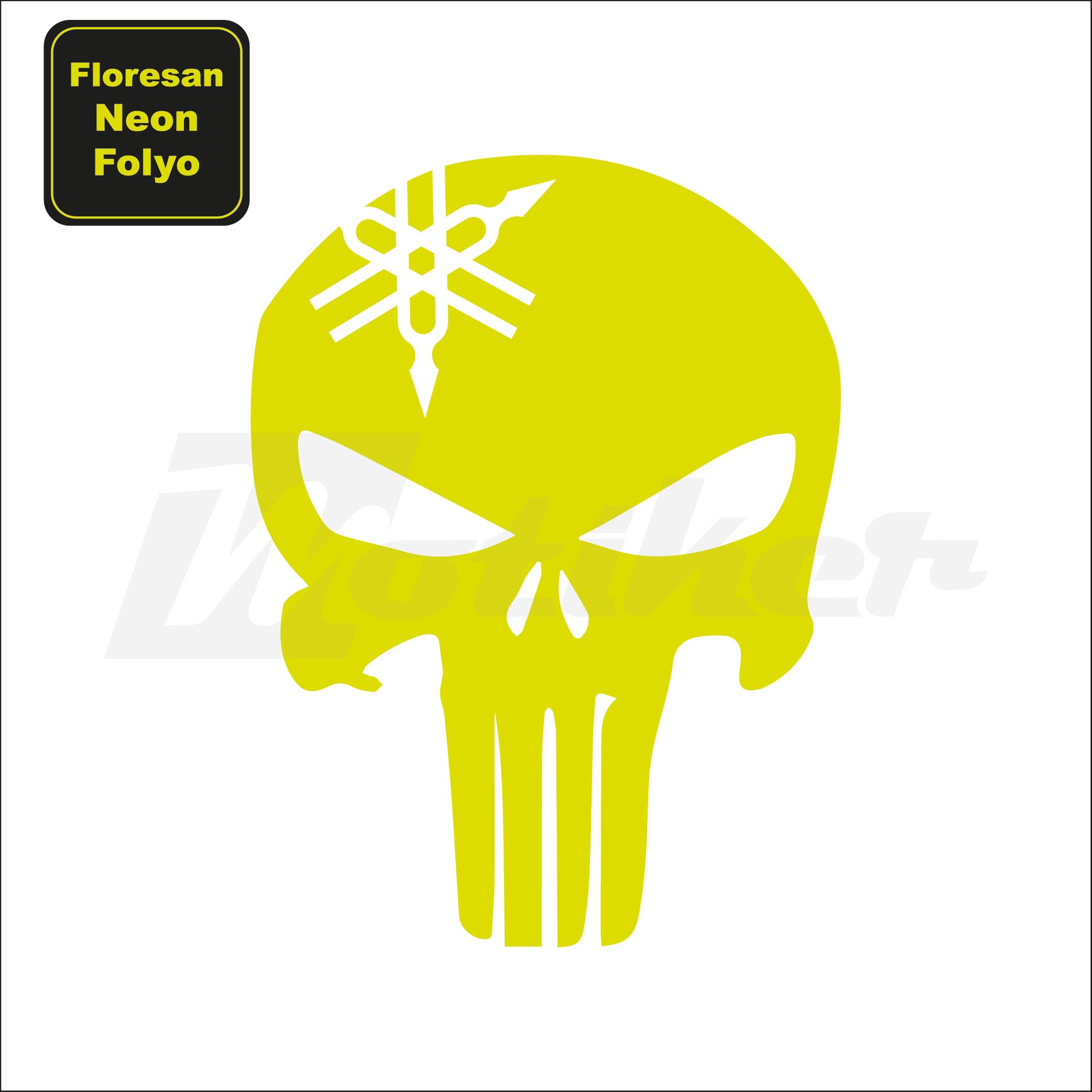 Punisher Yamaha Neon Sarı (Yeşil ) Sticker 