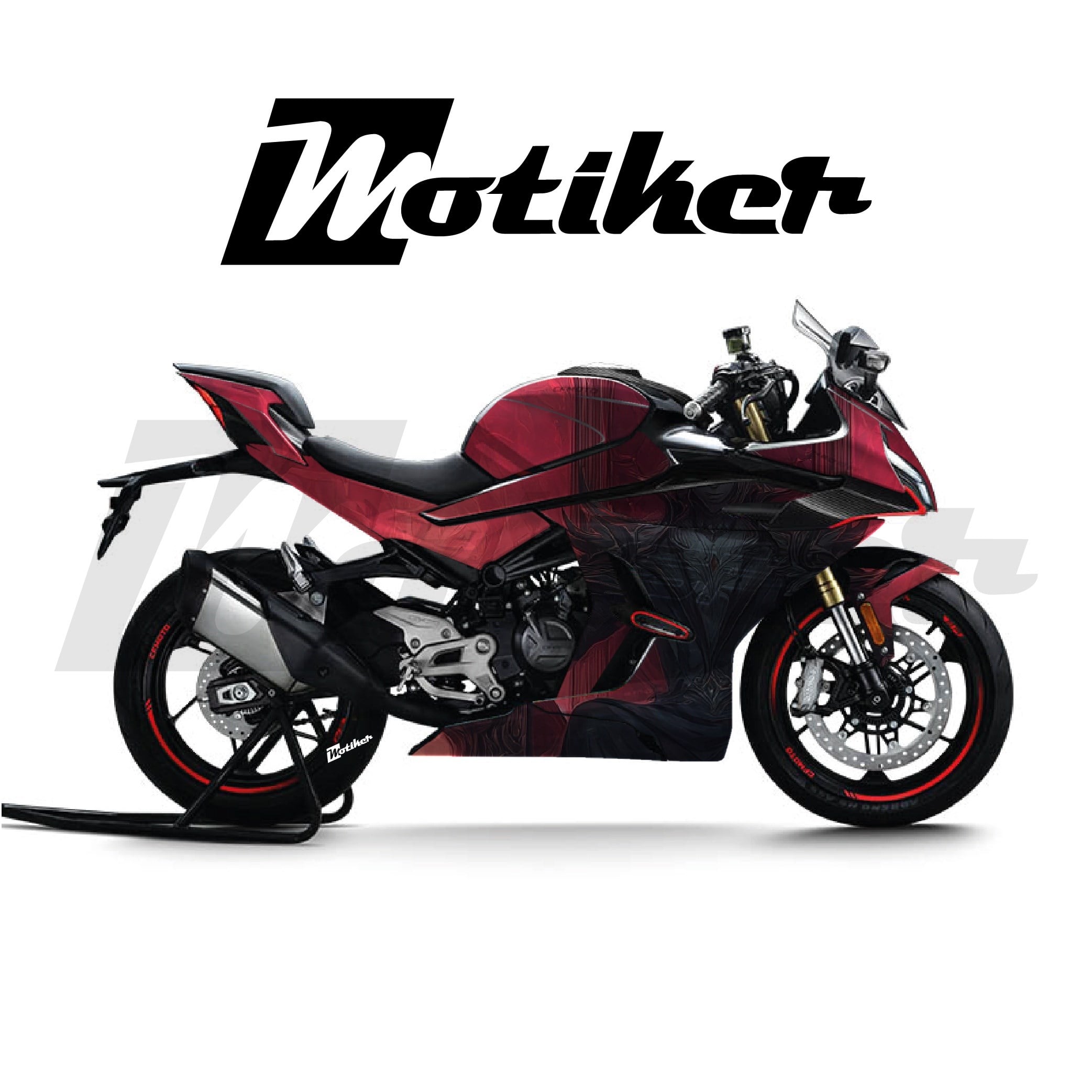 CF MOTO 450SR Parçalı Kaplama Sticker Etiket Modeli Karanlık Taht Desen 6 (MTK9367)