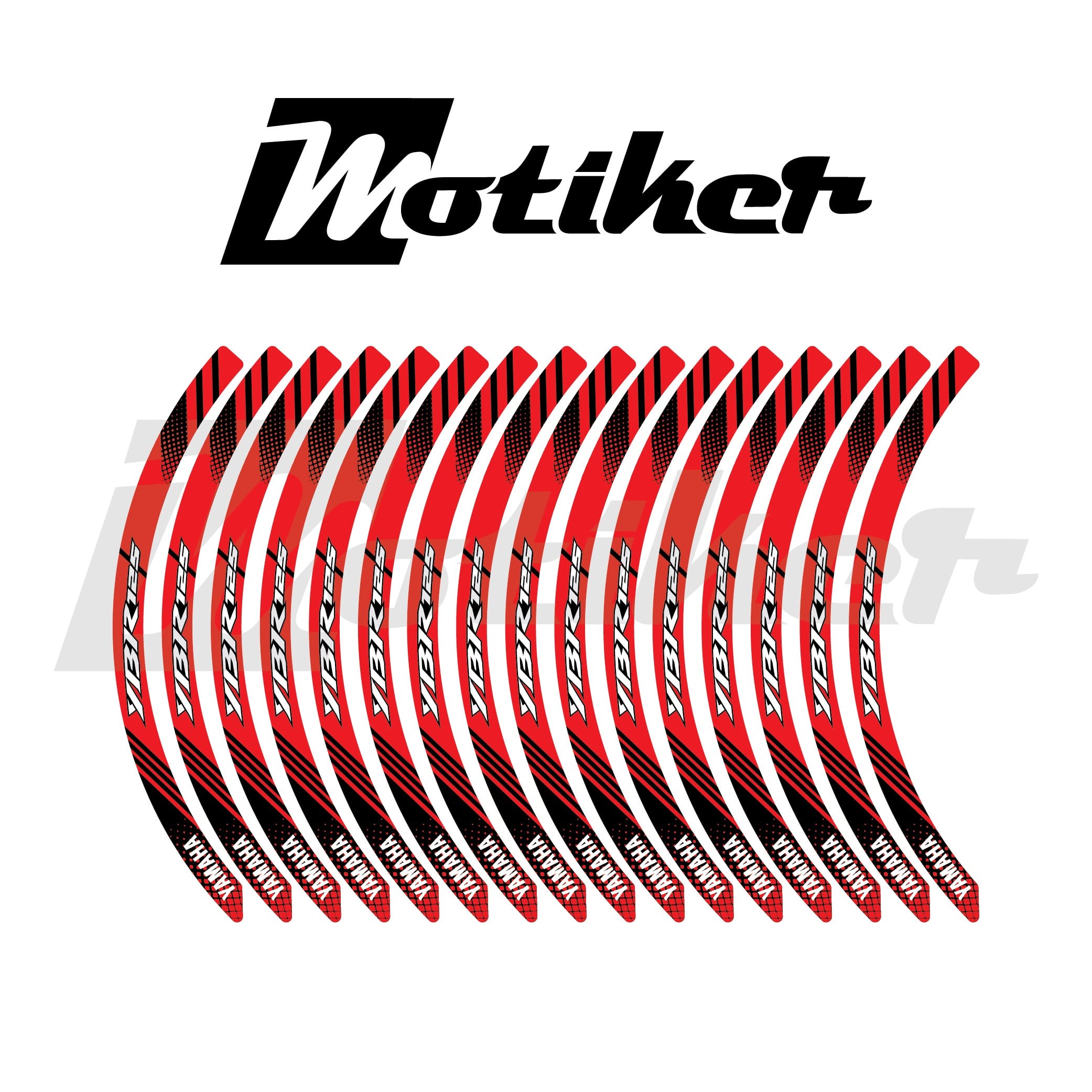 Yamaha YBR 125 jant sticker kırmızı 