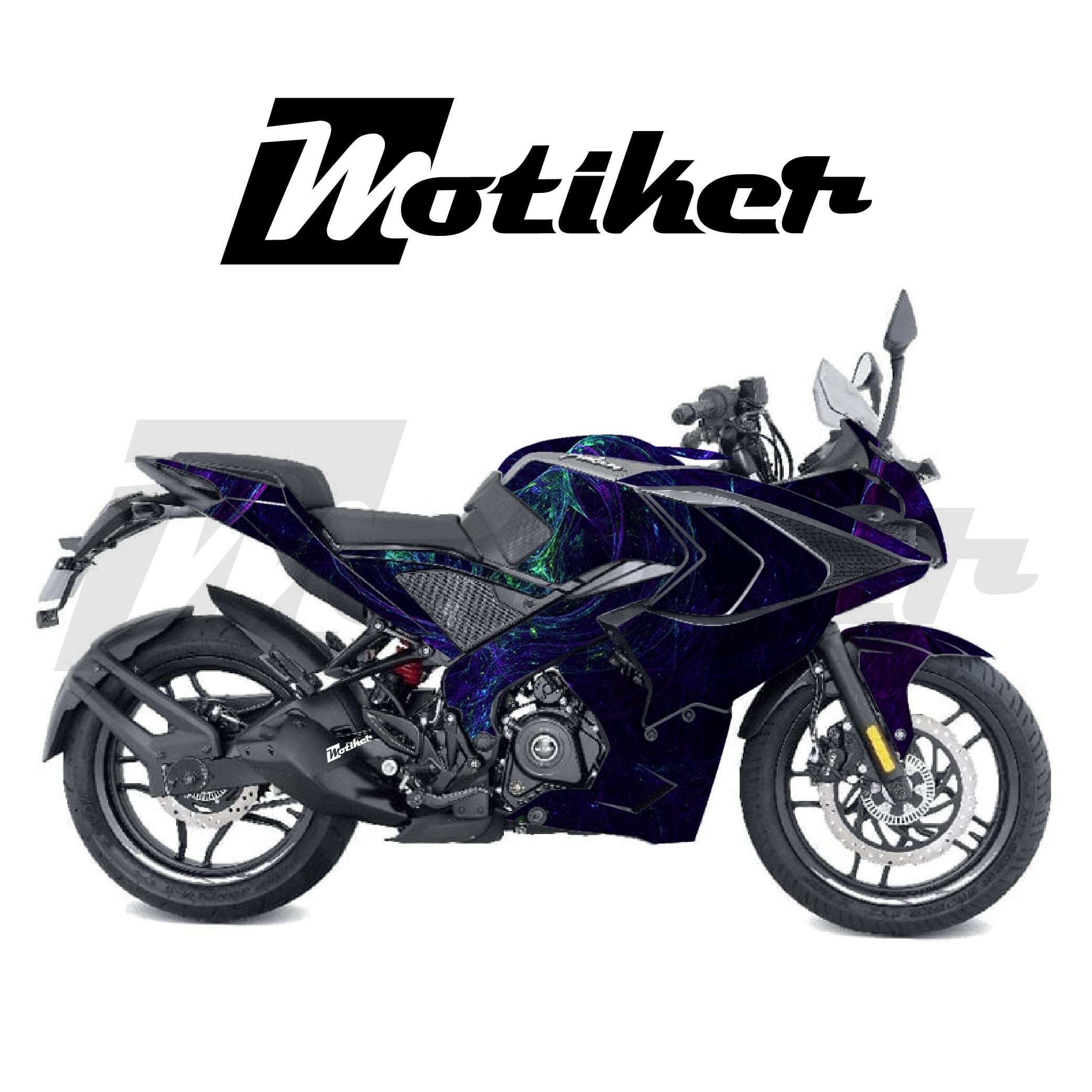 Bajaj RS200 Parçalı Kaplama Sticker Etiket Modeli Kozmik Duman Desen 23 (MTK9384)