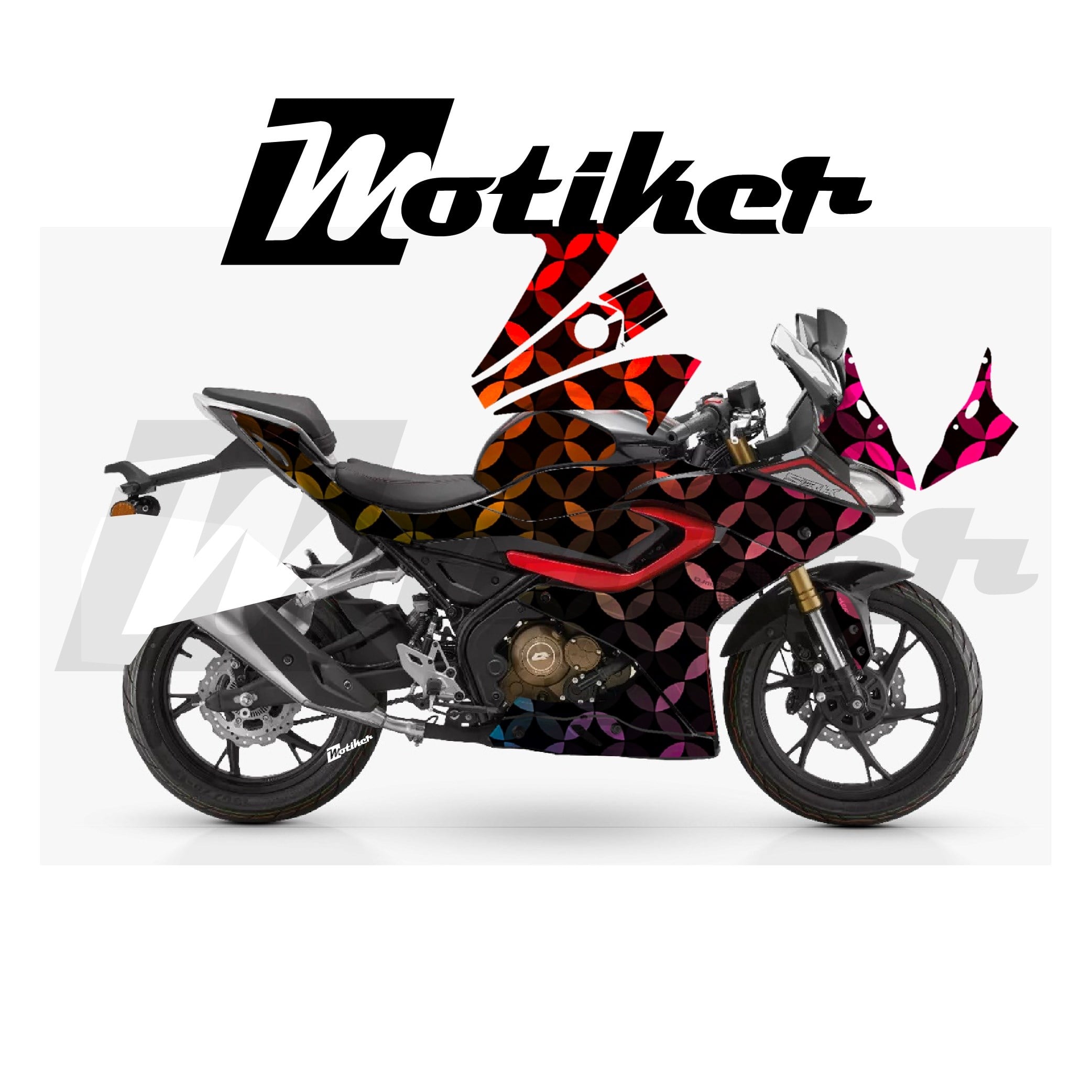 RKS SRK 125R Parçalı Kaplama Sticker Etiket Modeli Renkli Mozaik Desen 11 (MTK9372)
