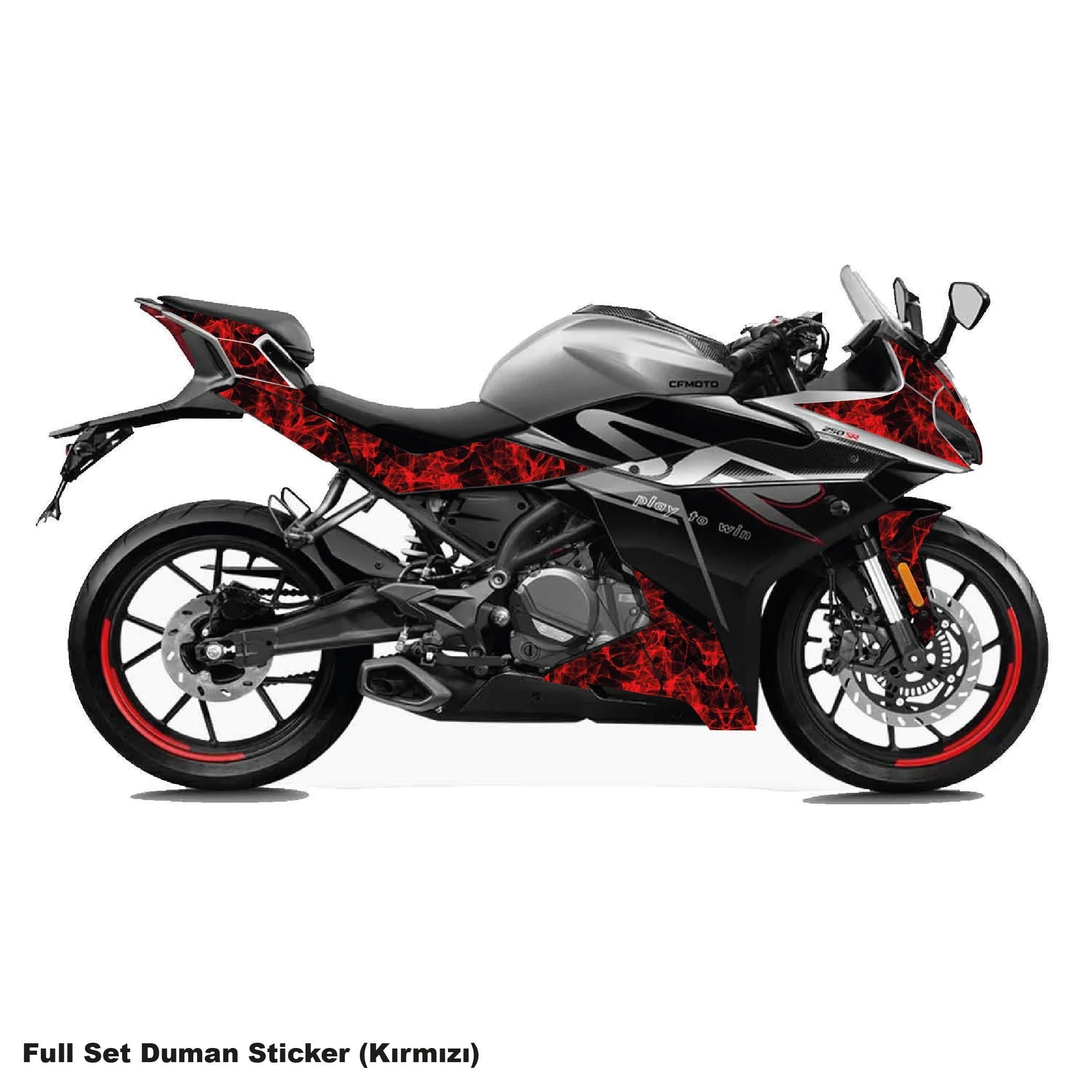 CFMOTO 250SR FULL TAKIM DUMAN PARÇALI KAPLAMA STICKER ETİKET MODELİ
