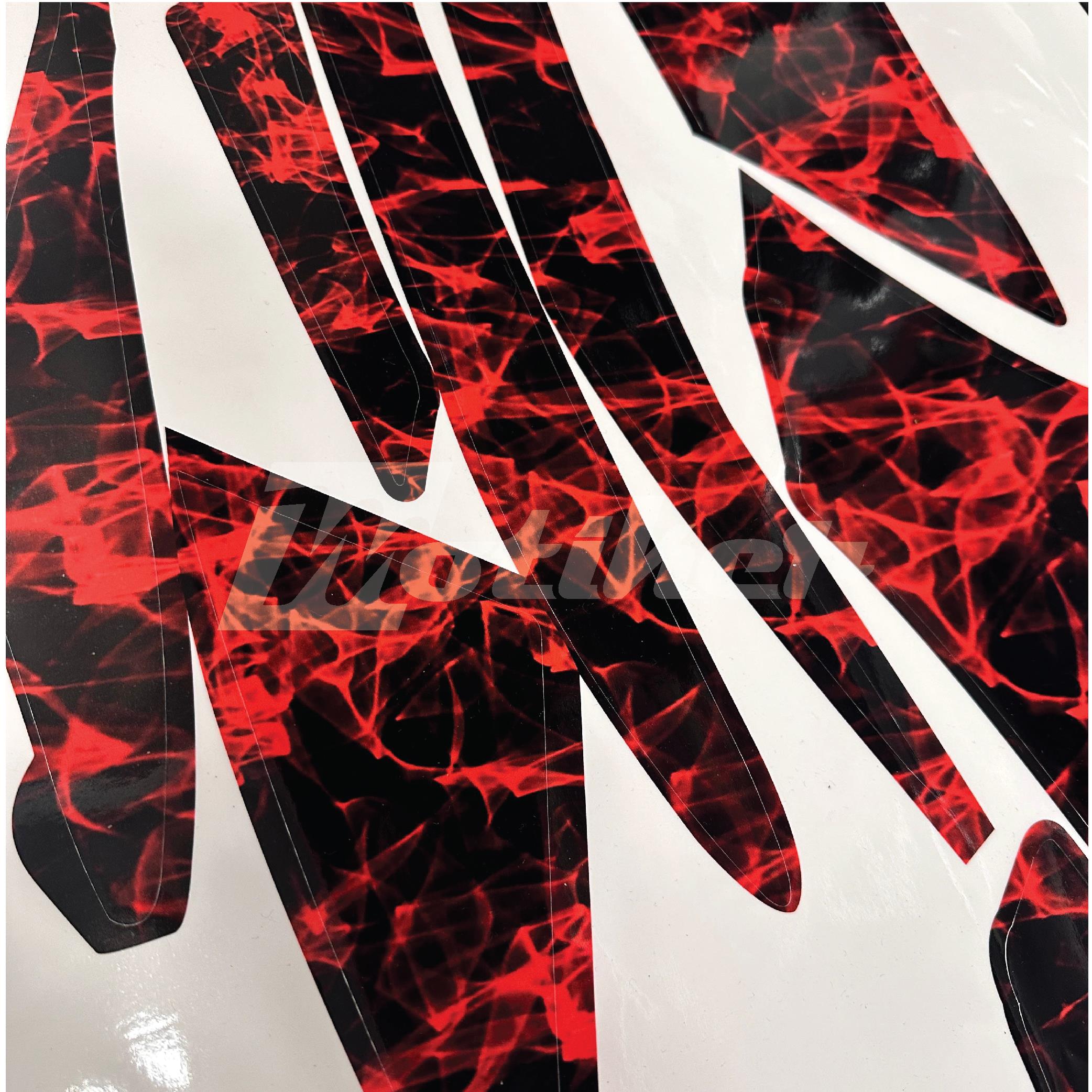 Honda CBF 150 Kırmızı Fırtına Desenli Sticker Etiket Modeli YAZISIZ 