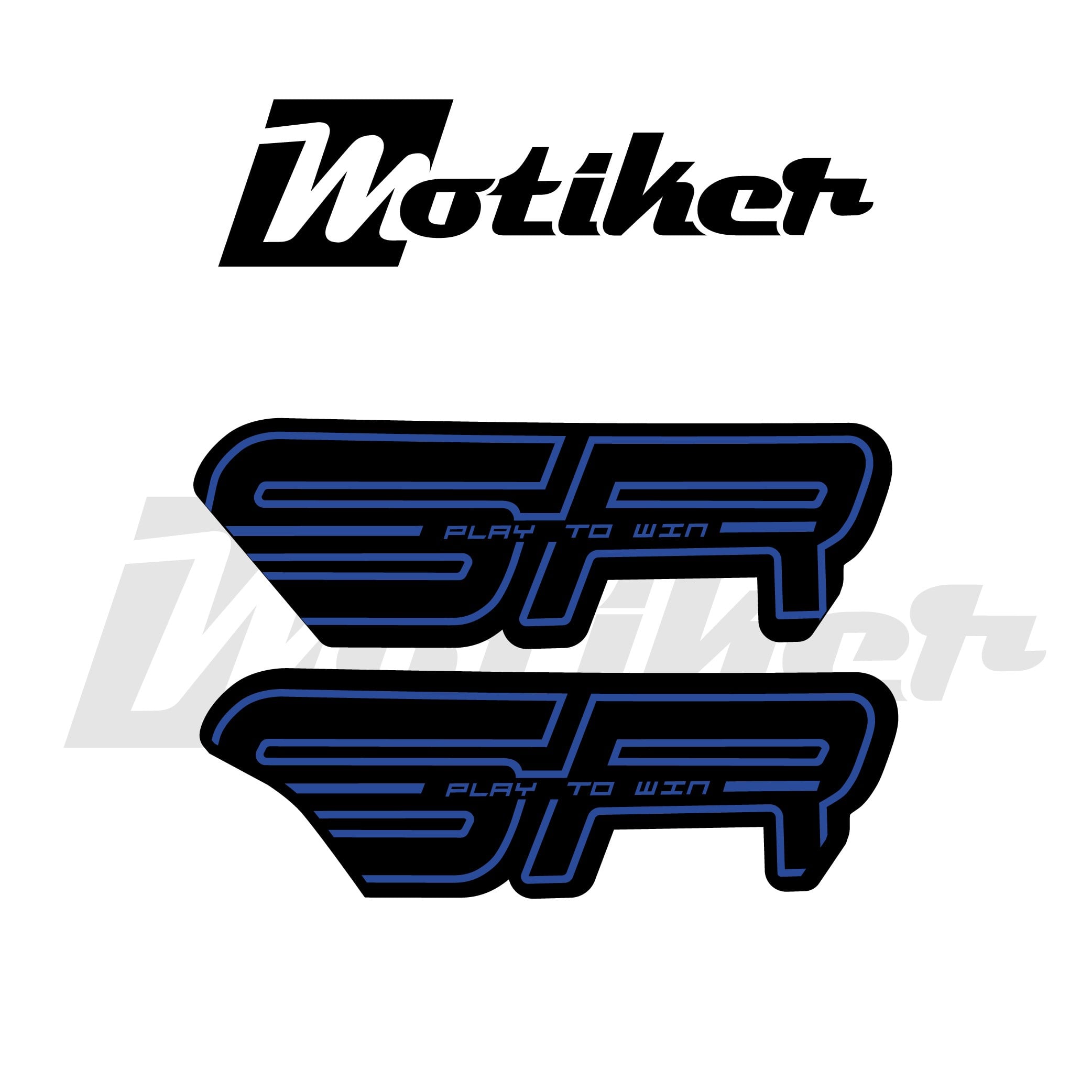 CF MOTO 450SR Mavi Reflektif SR Tasarımı Yan Grenaj Sticker Etiket Modeli