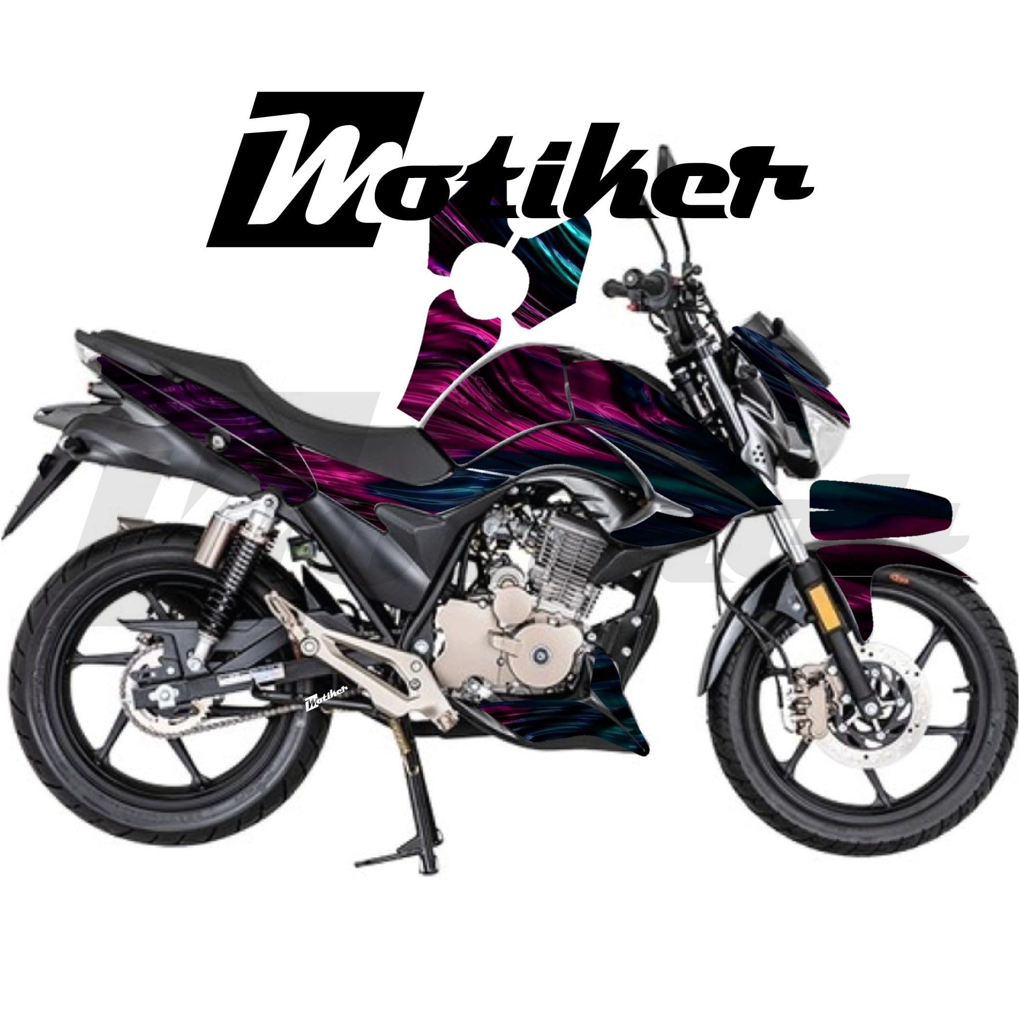 Mondial Drift L Parçalı Kaplama Sticker Etiket Modeli Sıvı Metal Desen 14 (MTK9375)
