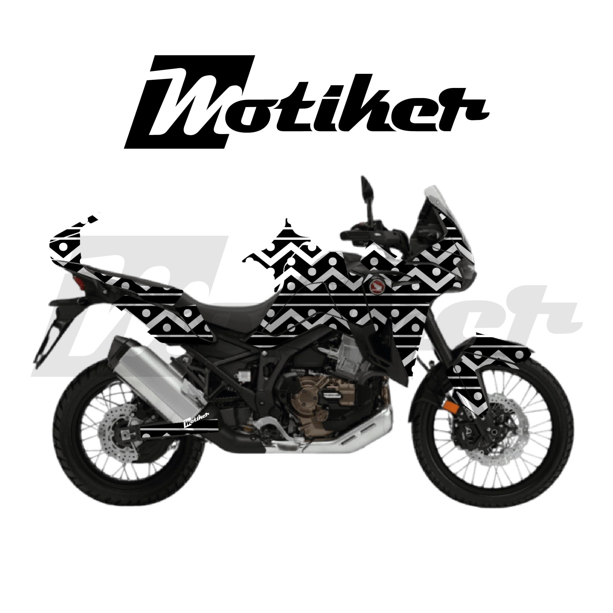 HONDA AFRICA TWIN CRF 1100 L 2020-2023 Parçalı Kaplama Sticker Etiket Modeli Zikzak Çizgiler Desen 20 (MTK9381)