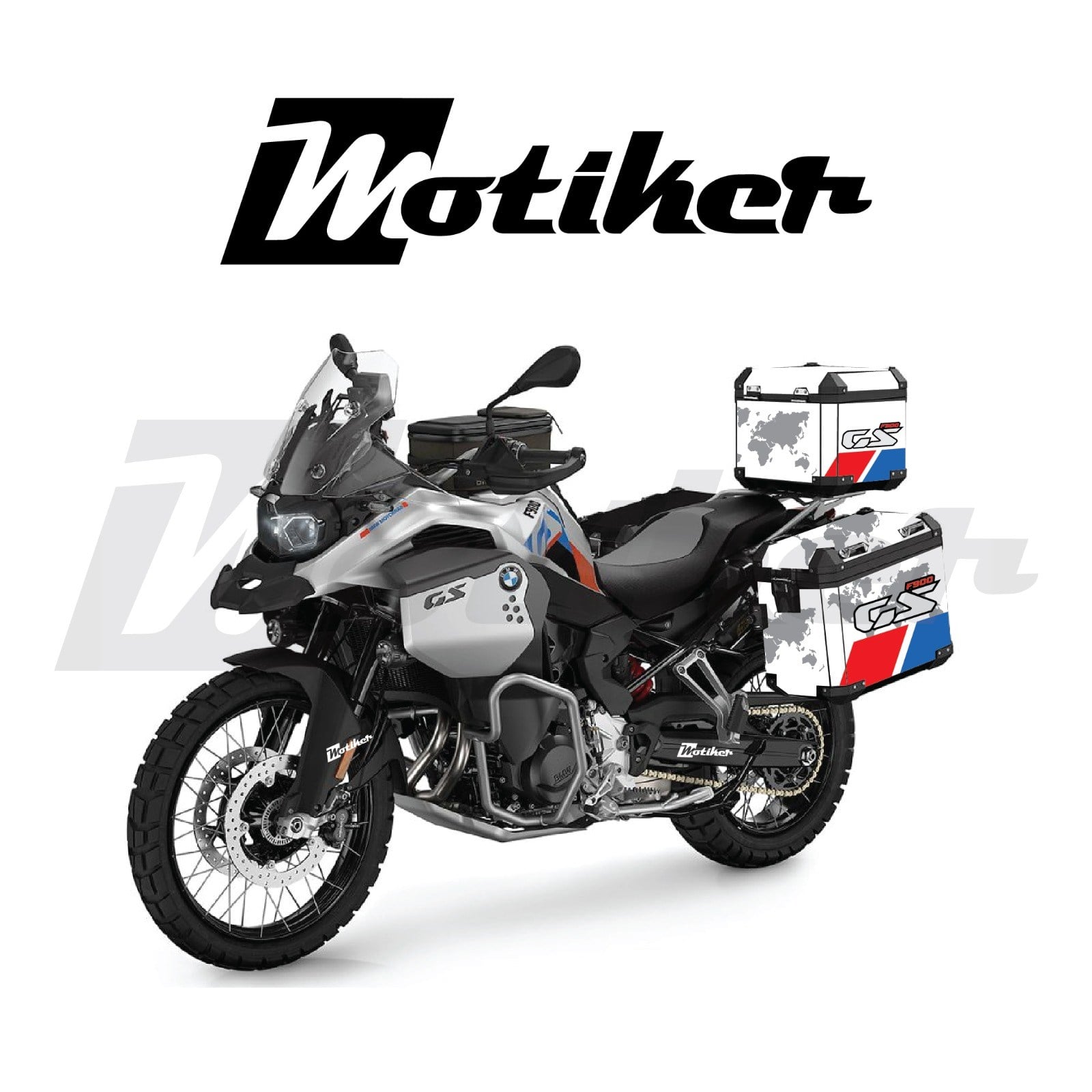 BMW F900 Çanta Kaplama Dünya Haritası Desen Tasarımı Sticker Etiket Modeli