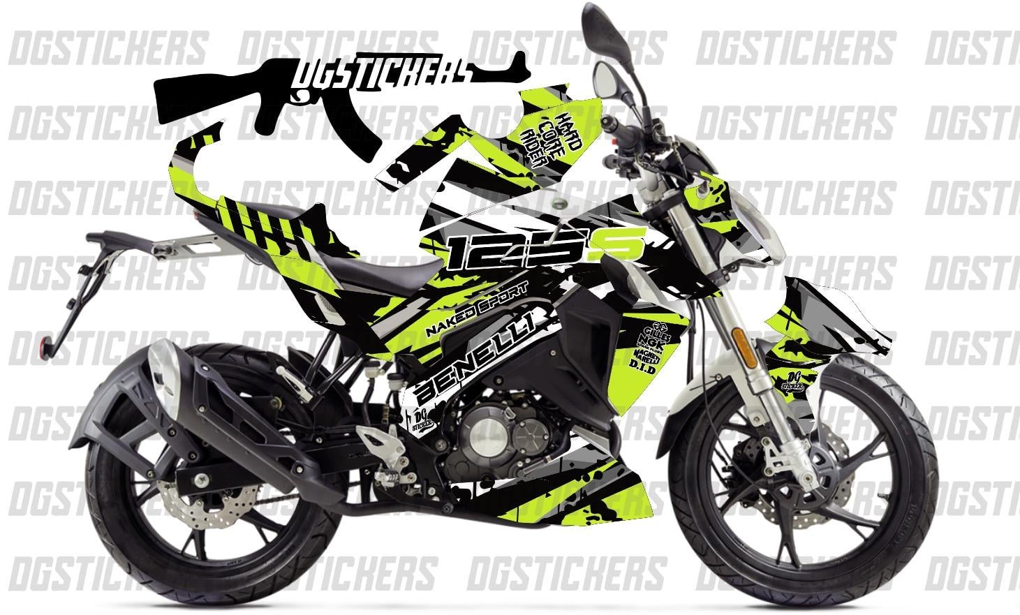  Benelli 125S Strom Sarı-Siyah Sport Design Tasarım Sticker Etiket Modeli