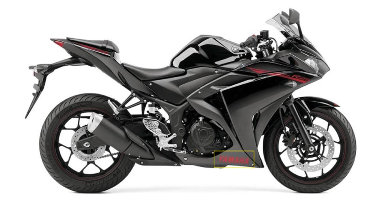 2015 Yamaha r250 Siyah Sağ Alt Sakal Grenaj Sticker Etiket Modeli