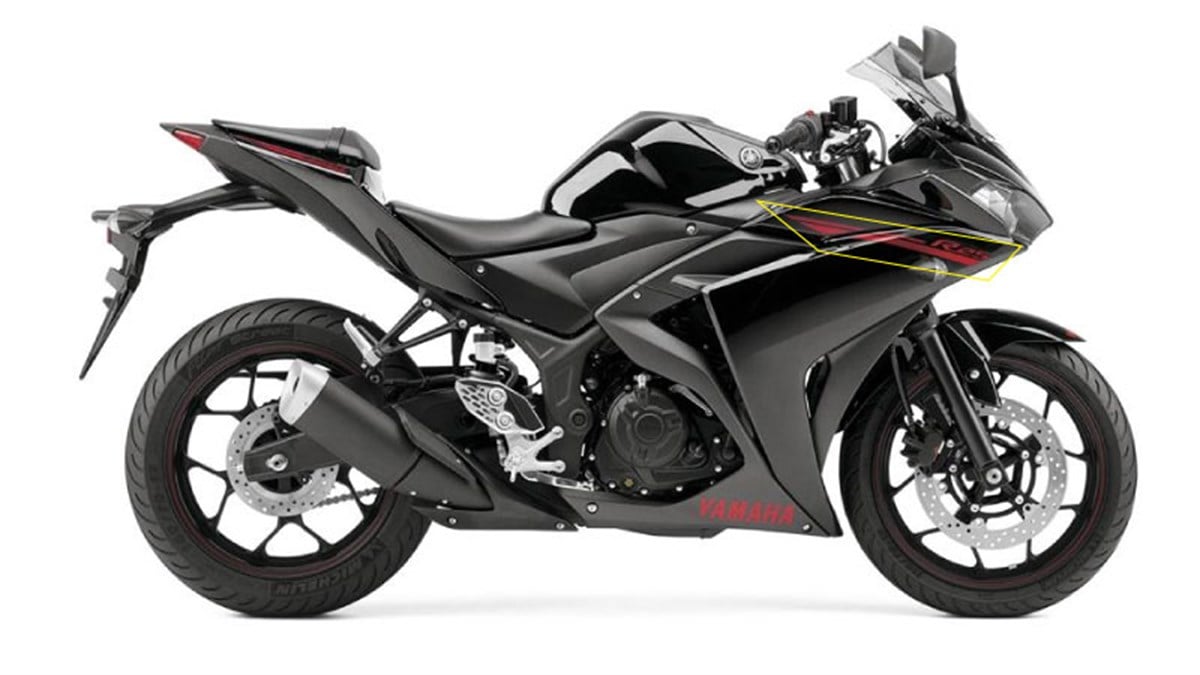2015 Yamaha r250 Siyah Sol Yan Grenaj Sticker Etiket Modeli