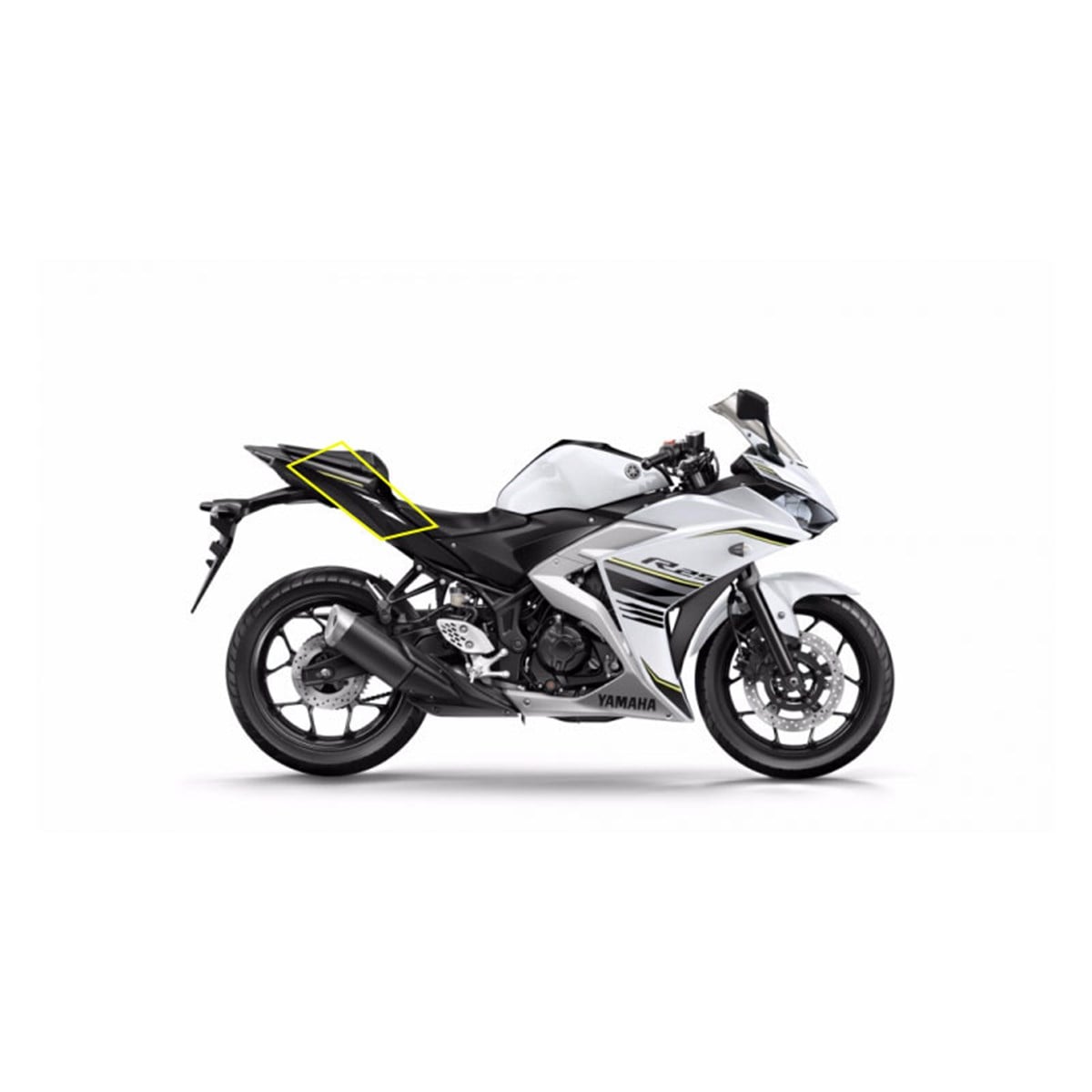 2017 Beyaz Yamaha YZF-R25 Orjinal Sağ Arka Kuyruk Sticker Modeli