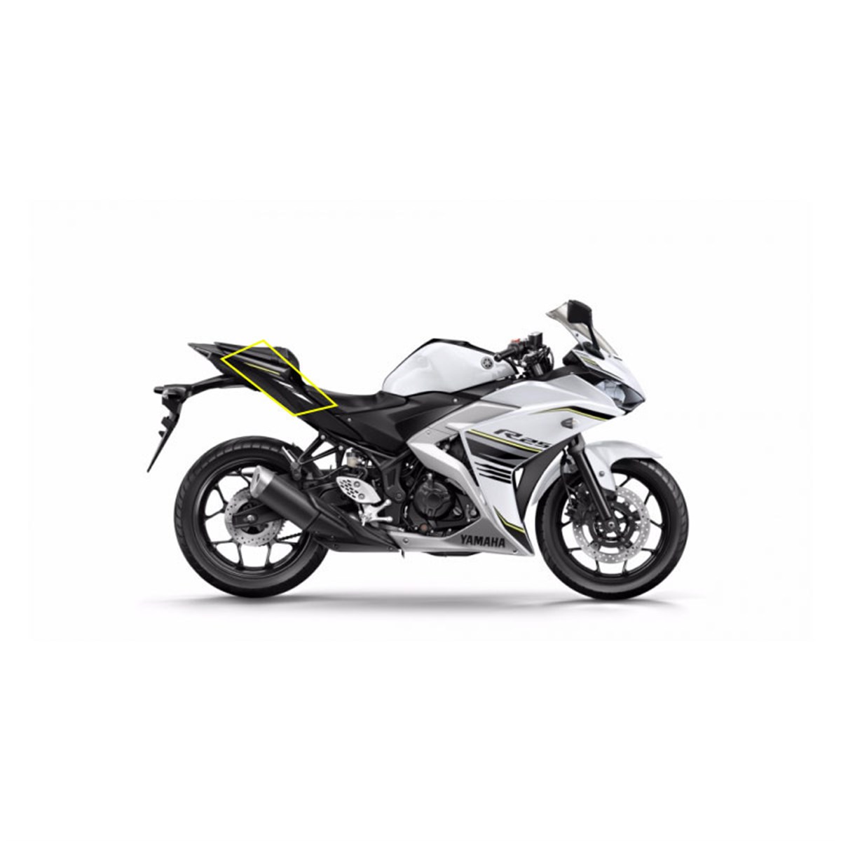 2017 Beyaz Yamaha YZF-R25 Orjinal Sol Arka Kuyruk Sticker Modeli