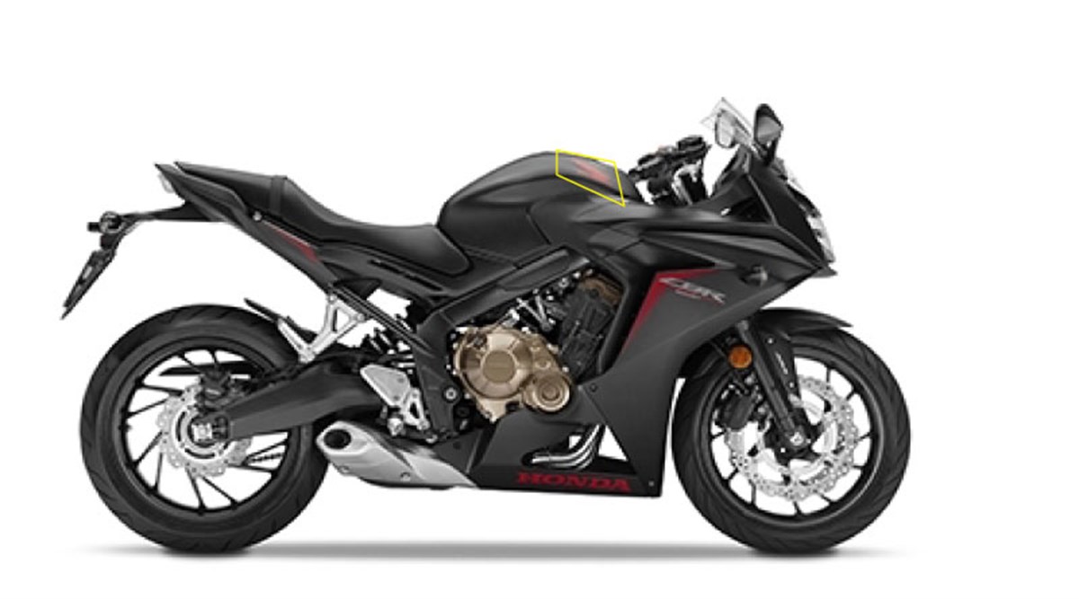 2017 Honda CBR 650 F Siyah Sol Depo Grenaj Sticker Etiket Modeli