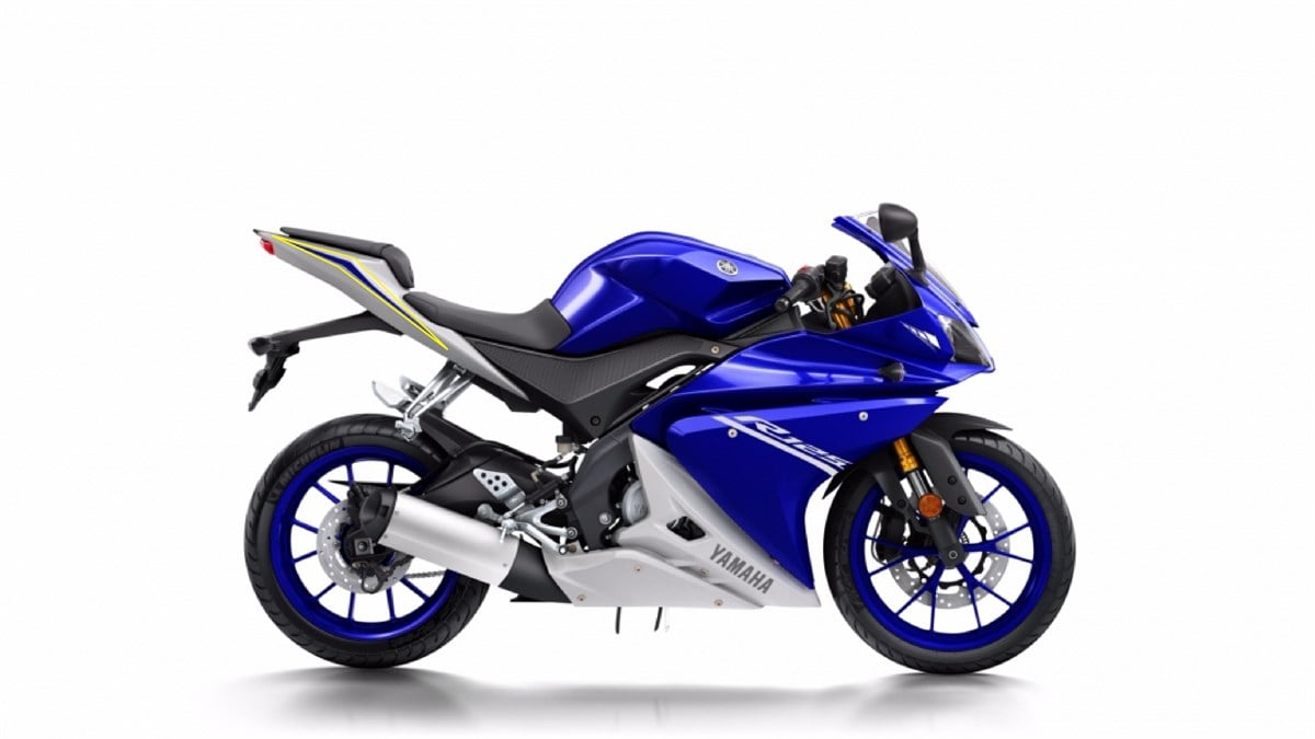 2017 Mavi Yamaha YZF R125 Sol Arka Kuyruk Sticker Etiket Modeli