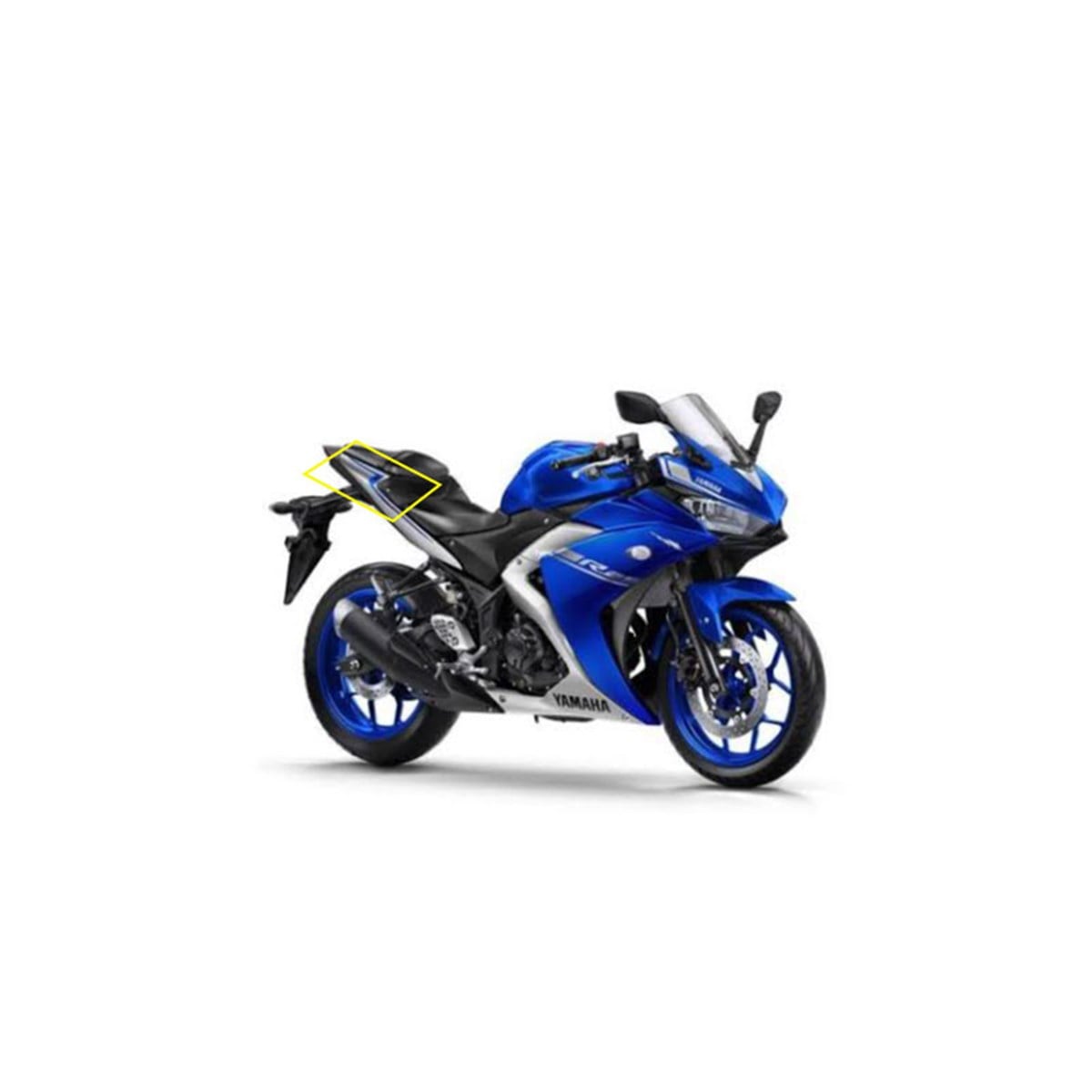 2017 Mavi Yamaha YZF-R25  Orjinal Sol Arka Kuyruk Sticker Modeli
