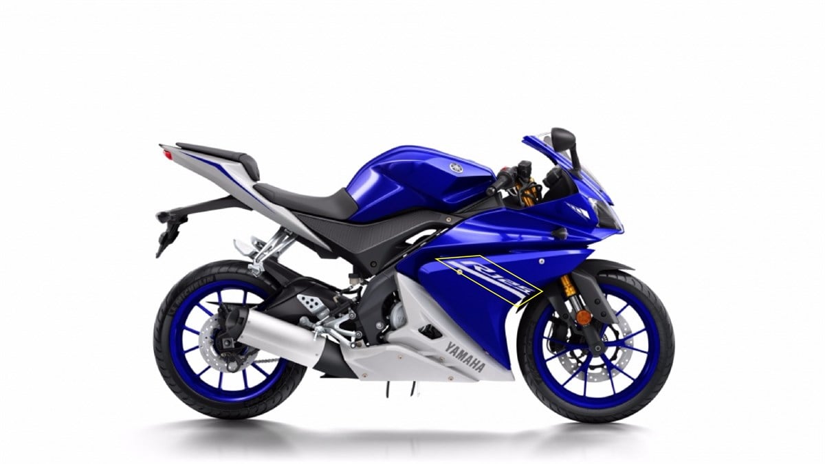 2017 Mavi YZF-R125 Sol Yan Grenaj Stiker Etiket Modeli