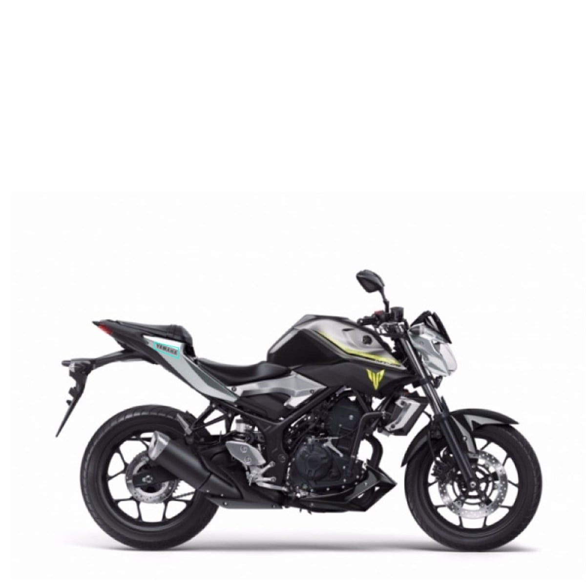 2017 Yamaha Mt 25 Gri Sağ Arka Kuyruk  Grenaj  Sticker Etiket Modeli