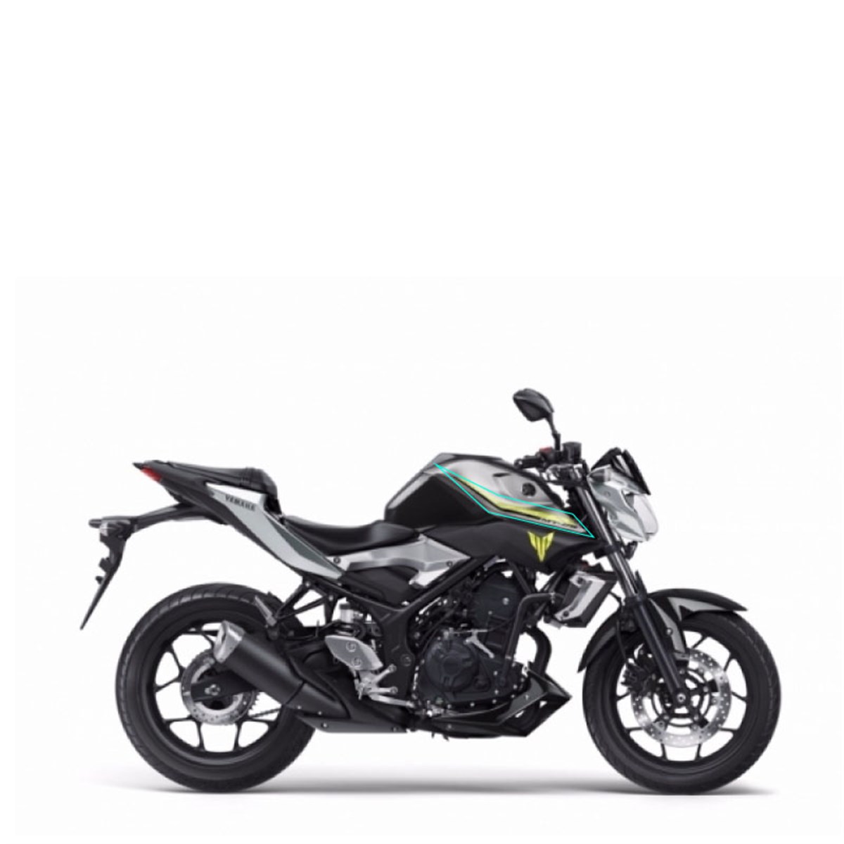 2017 Yamaha Mt 25 Gri Sağ Depo Grenaj  Sticker Etiket Modeli